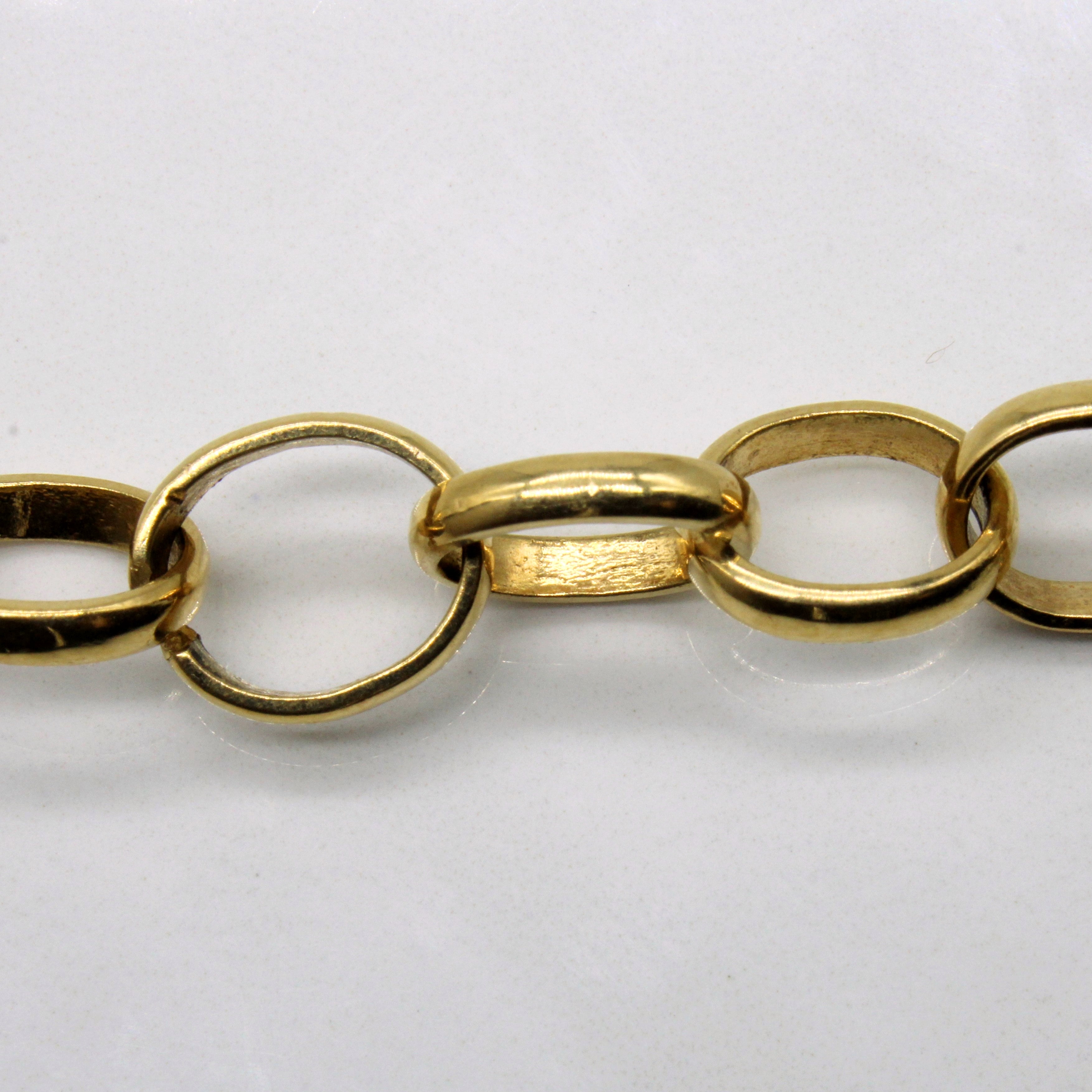 18K Yellow Gold Oval Link Bracelet for Women | 7 Inches | Elegant & Durable Jewelry for Everyday Wear, Parties & Special Occasions