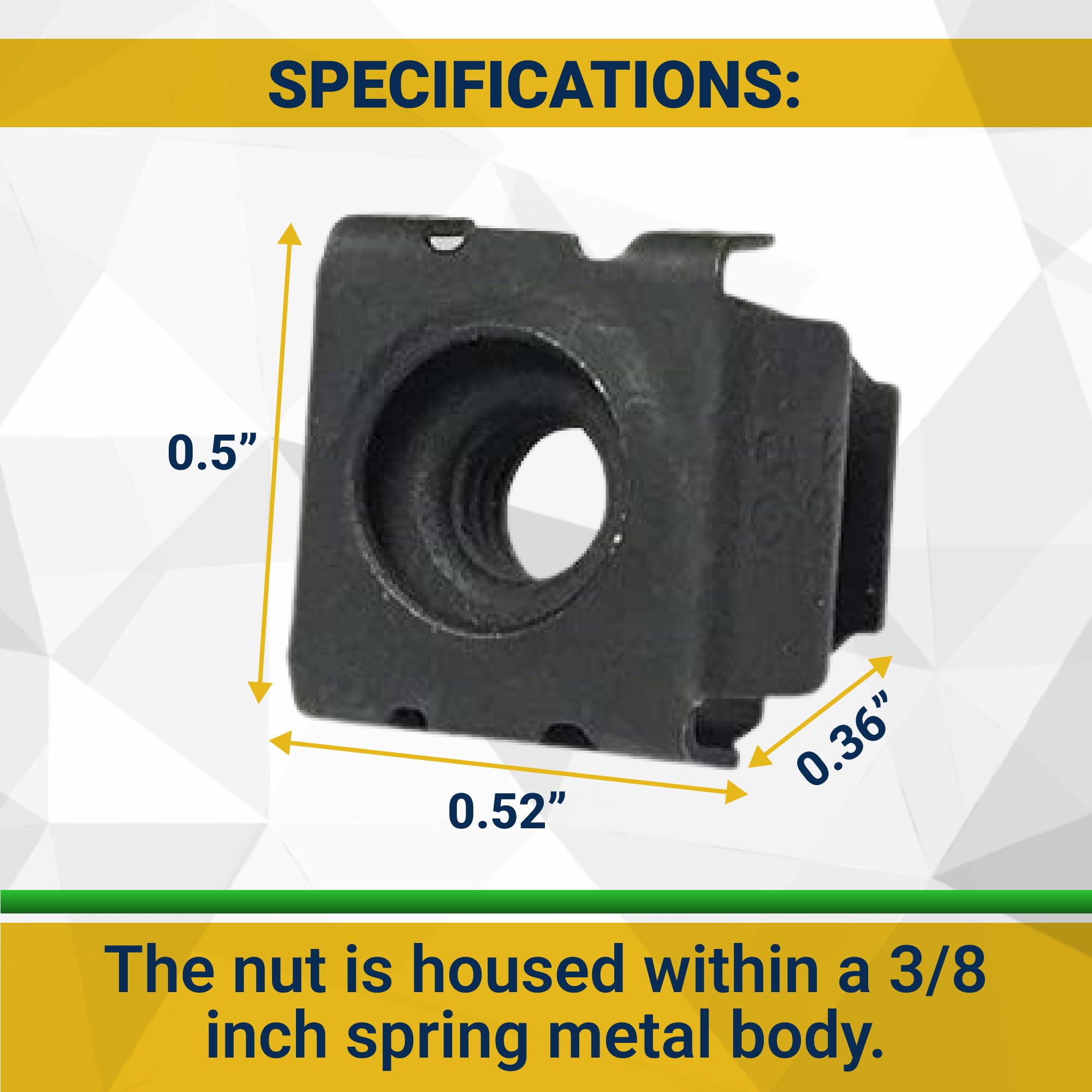 RackGold® Black 10-32 Cage Nuts - 100 Pack for Server Rack, Network Cabinet & Data Center Installation