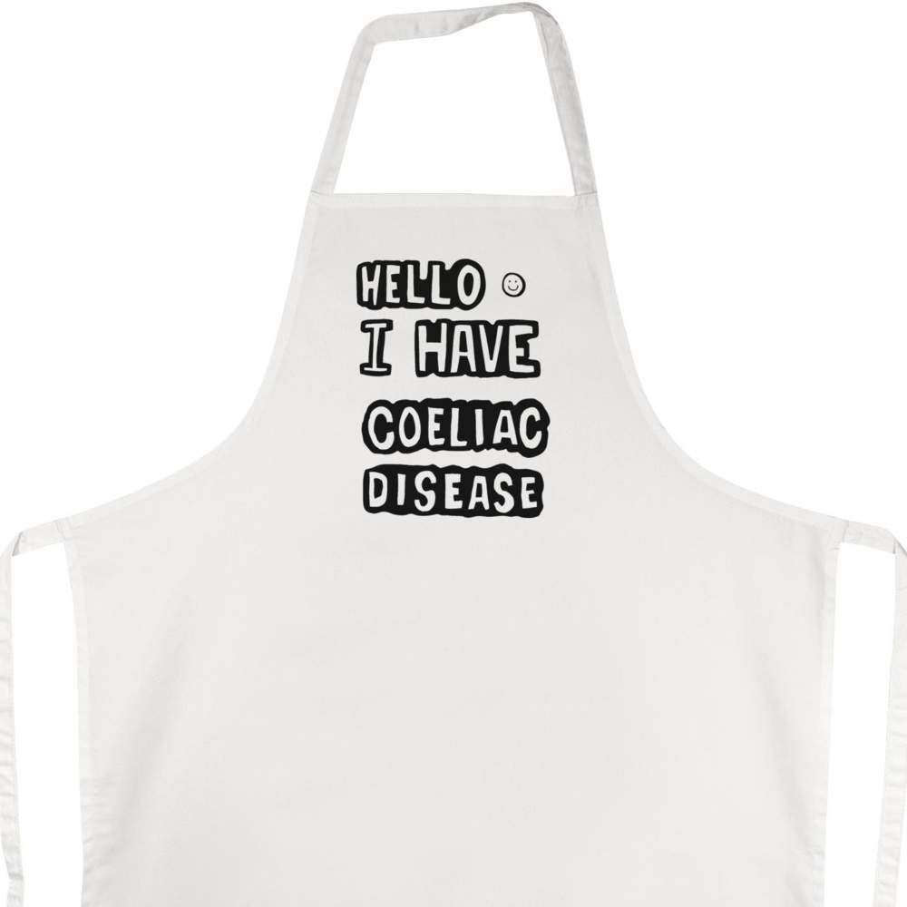 Azeeda 'I Have Coeliac Disease' Unisex Cooking Apron - Celiac Awareness Kitchen Apparel for Baking, Grilling & Cooking - Perfect for Gluten-Free Chefs & Food Allergy Support (AP00005623)