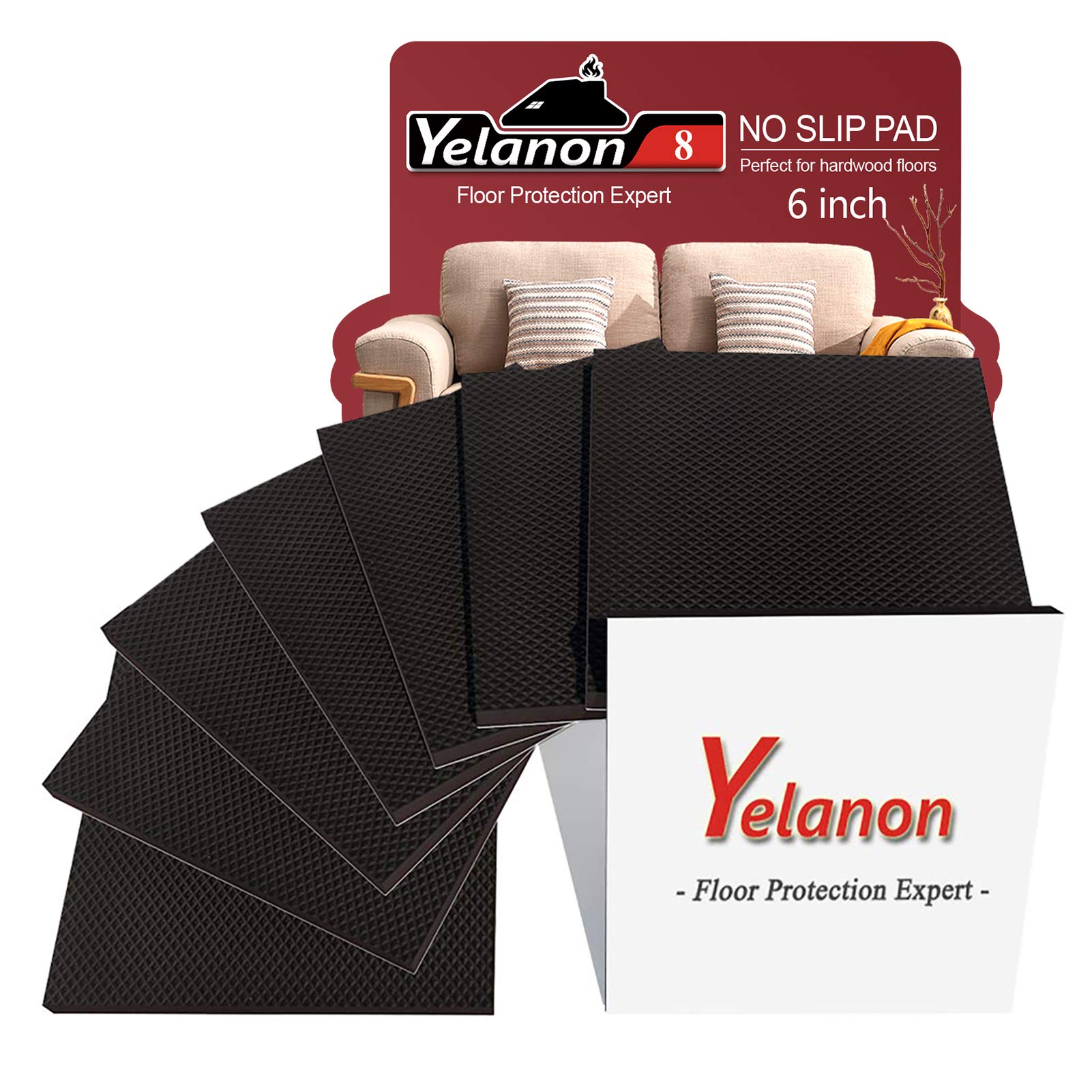 Yelanon Non Slip Furniture Pads - 8pcs 6