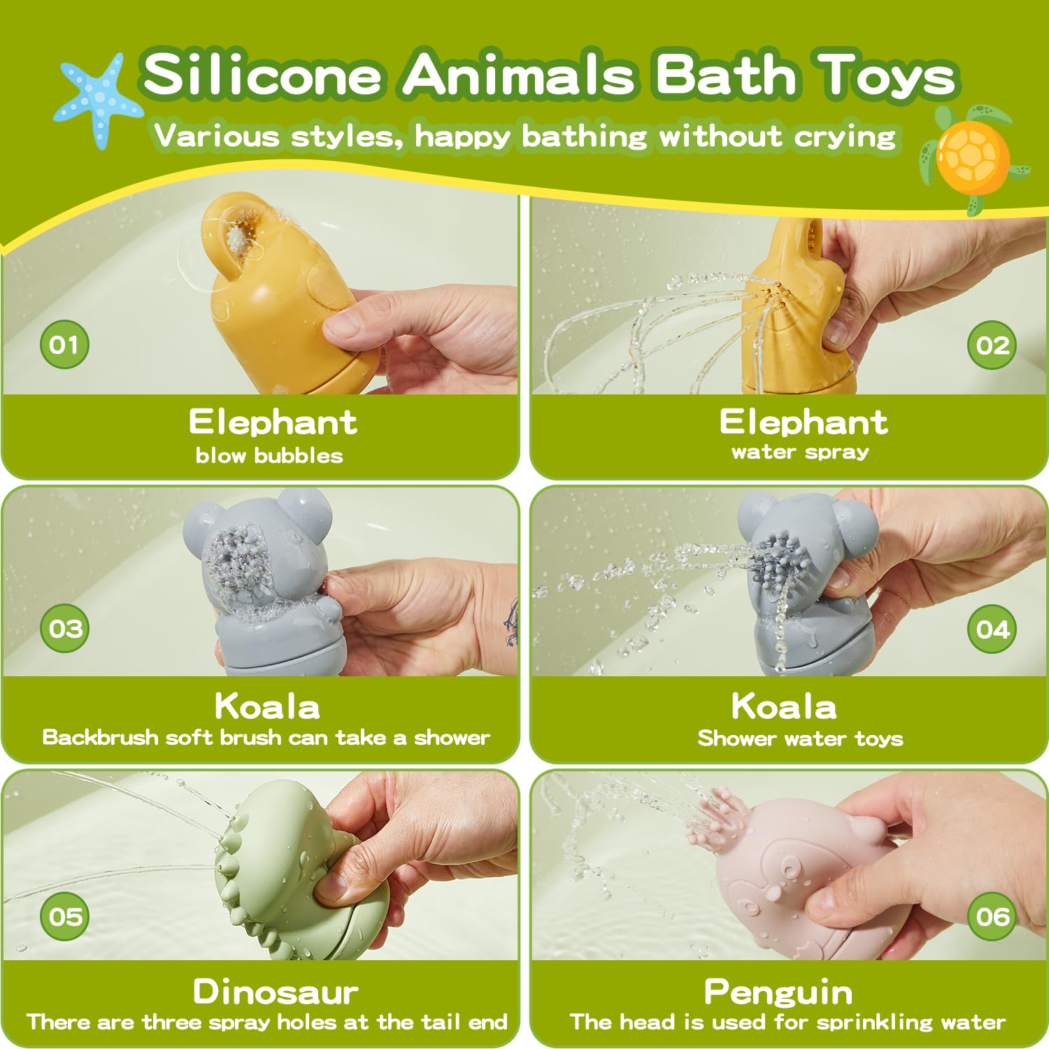 Mold-Free Baby Bath Toys Set - 9PCS Floating Boats & Squeeze Toys for Infants 6-12 Months & Toddlers 1-3 Years | Non-Toxic Silicone Bathtub, Pool & Water Table Play Set | Sensory Bath Toys with Safe Stacking Boats for Learning & Fun | Perfect for Bath Time, Pool Parties & Early Childhood Development