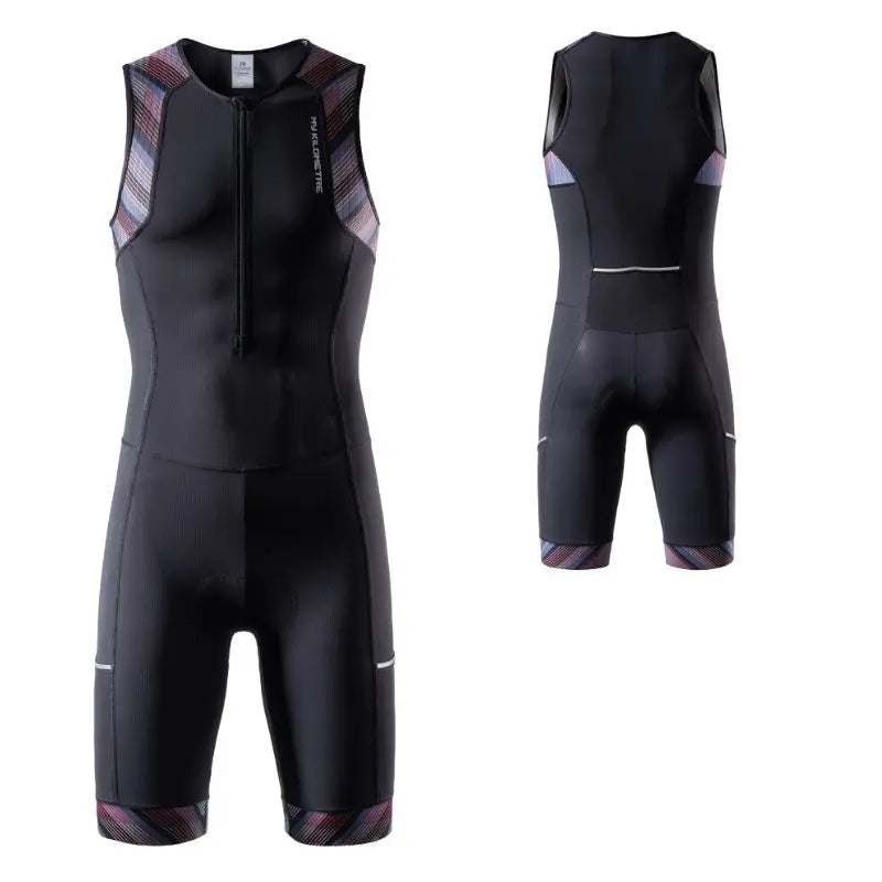 Men's Triathlon Suit Sleeveless - Triathlon Race Suit for Swim Bike Run | Lightweight Quick-Dry Skinsuit for Competitive Training & Ironman Events