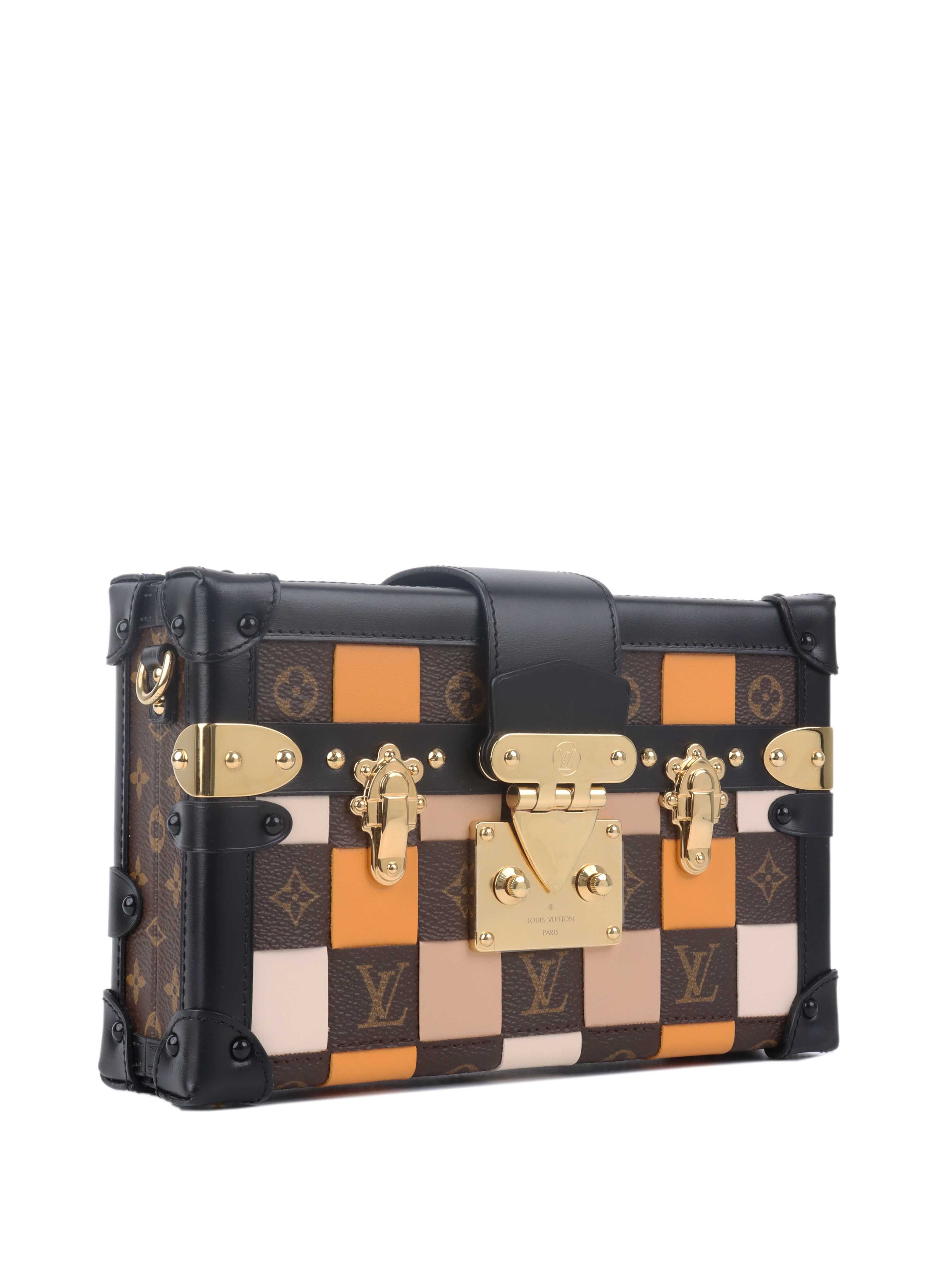 Authentic Louis Vuitton Monogram Tressage Petite Malle Crossbody Bag - Luxury Designer Handbag for Women, Perfect for Parties & Evening Events