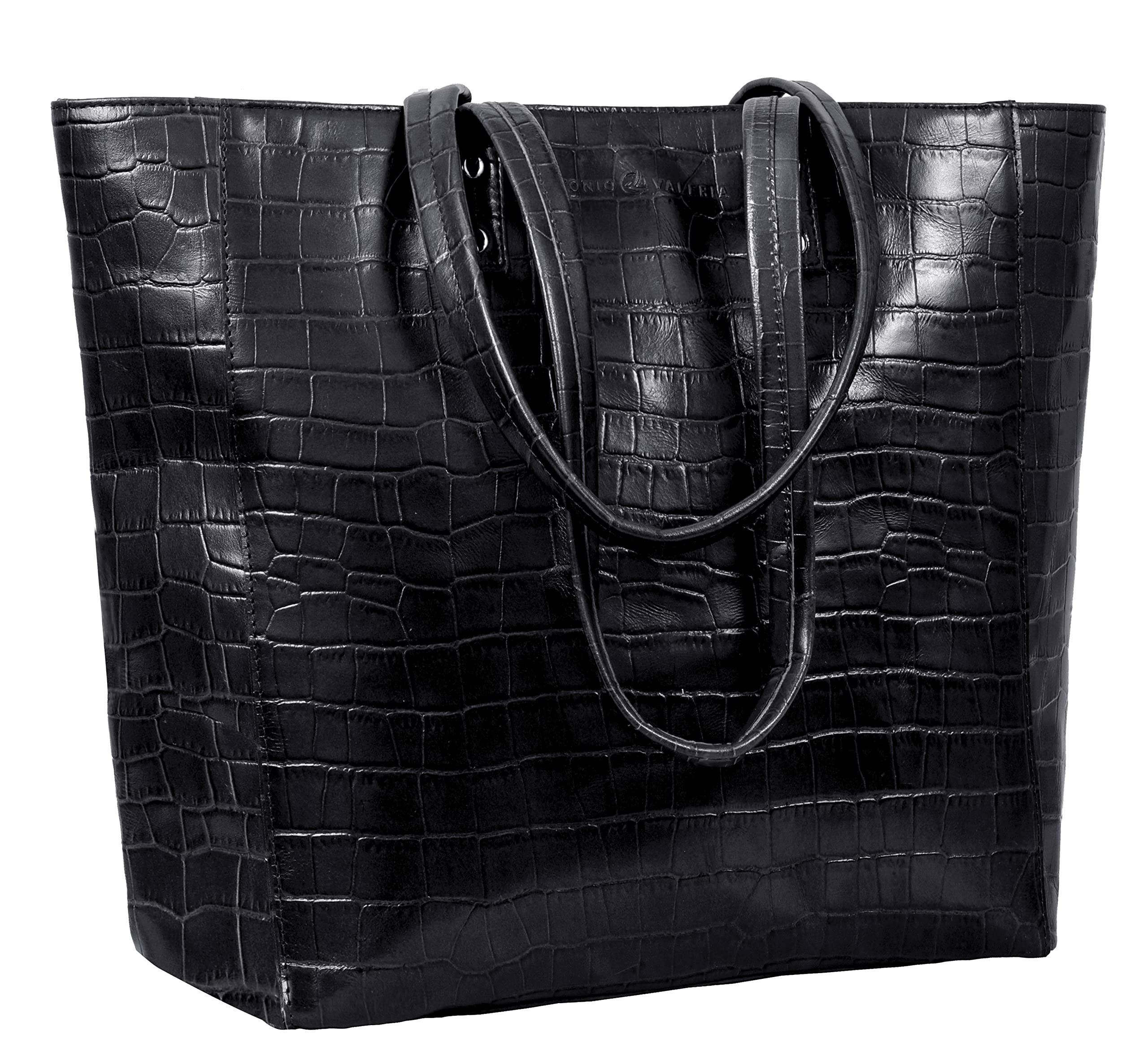 ANTONIO VALERIA Alexis Genuine Leather Tote Bag for Women - Stylish Top Handle Shoulder Purse for Work, Travel & Everyday Use
