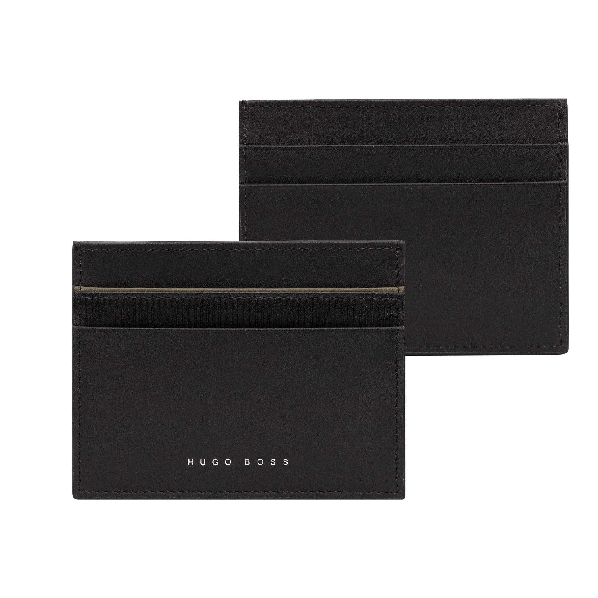 Hugo Boss Premium Leather Business Card Holder - Slim RFID Blocking Wallet for Men & Women - Perfect for Office, Meetings, and Professional Networking