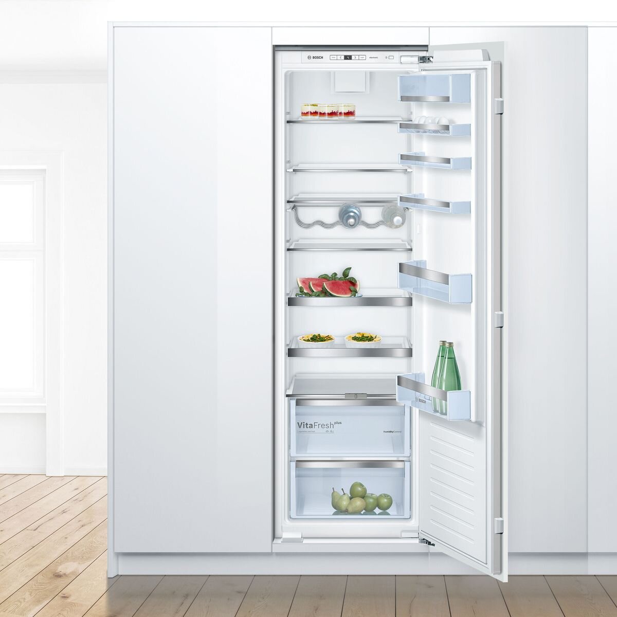 Bosch Series 6 319L Built-In Refrigerator KIR81AD30A - Stainless Steel French Door Fridge with NoFrost & SuperCooling - Perfect for Modern Kitchens & Large Families