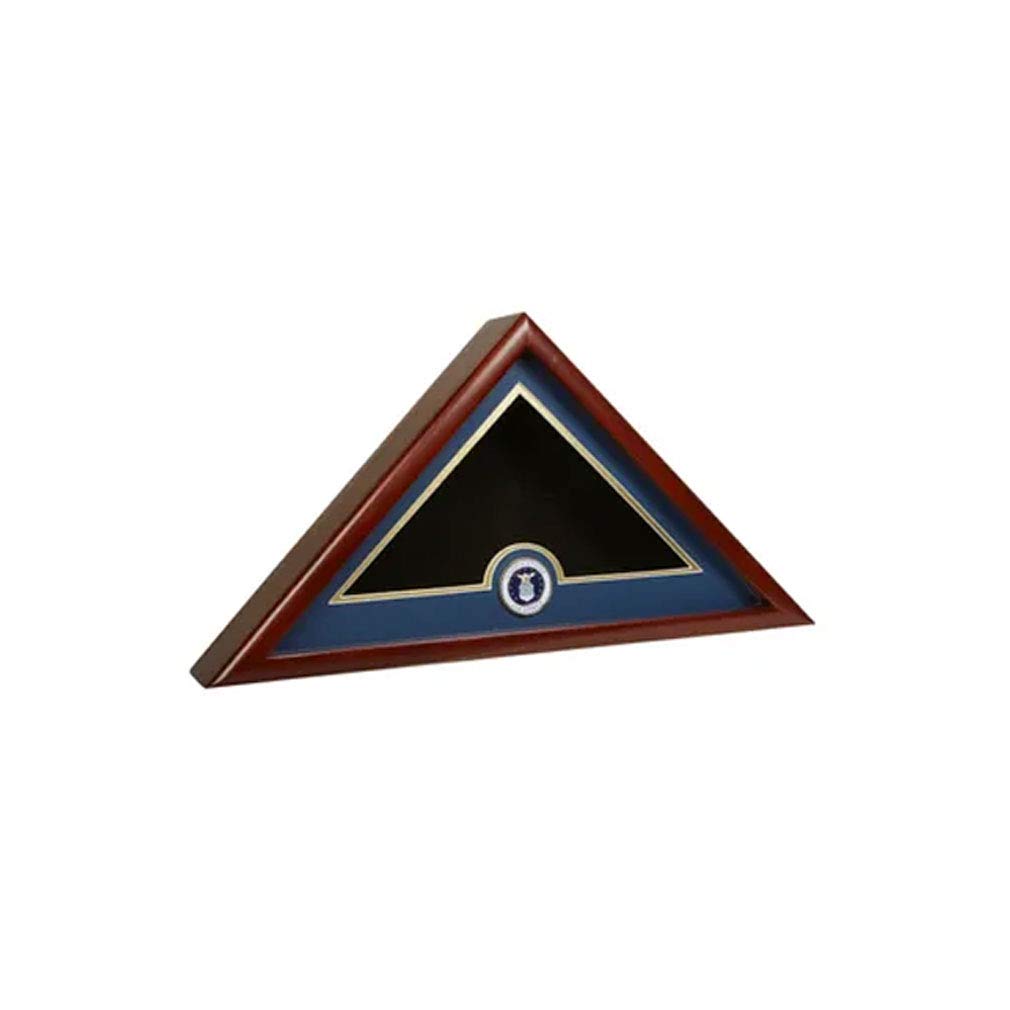 Flags Connections US Flag Display Case with Air Force Medallion - Premium American Flag Shadow Box for Military Veterans, Patriotic Home Decor & Memorial Display