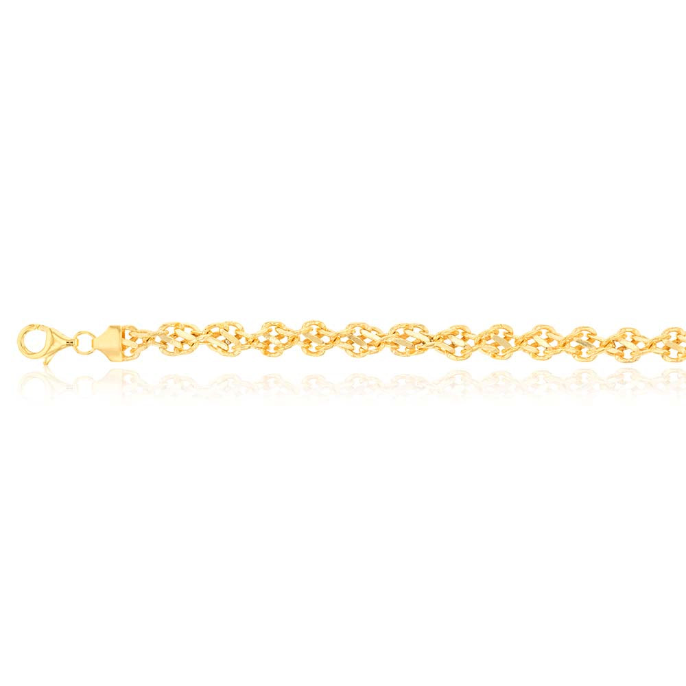9ct Silver Filled Yellow Gold Bracelet 19cm - Elegant Singapore Style Jewelry for Women, Perfect for Parties, Weddings & Daily Wear