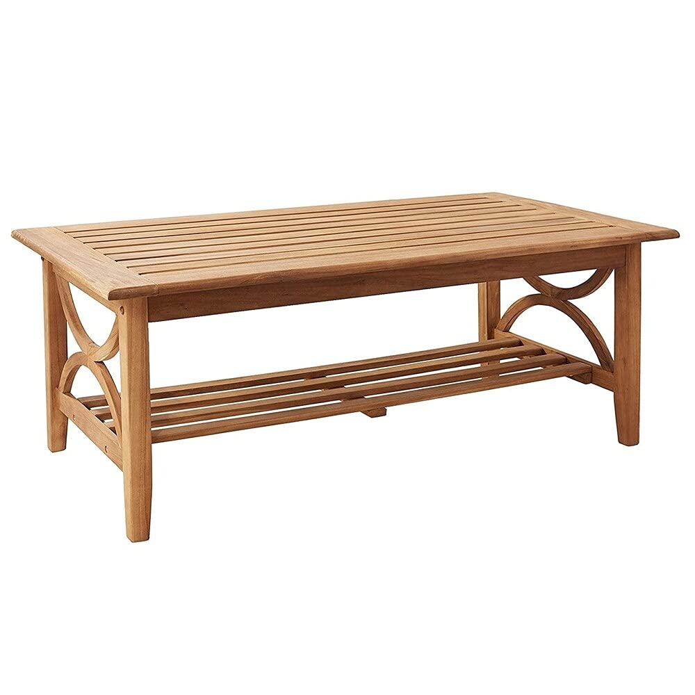 Cambridge Casual Chester Superior Indonesian Teak Patio Coffee Table - Natural Teak Wood Outdoor Furniture for Garden, Deck, Poolside & Patio