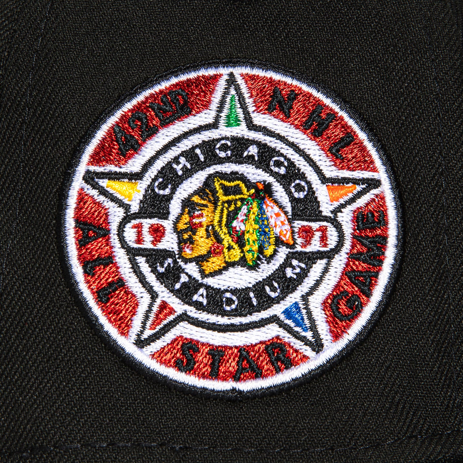 New Era 59Fifty Chicago Blackhawks 1991 All Star Game Patch Snapback Hat - Black | Official NHL Licensed Cap for Hockey Fans & Collectors | Perfect for Games, Streetwear & Sports Memorabilia Display