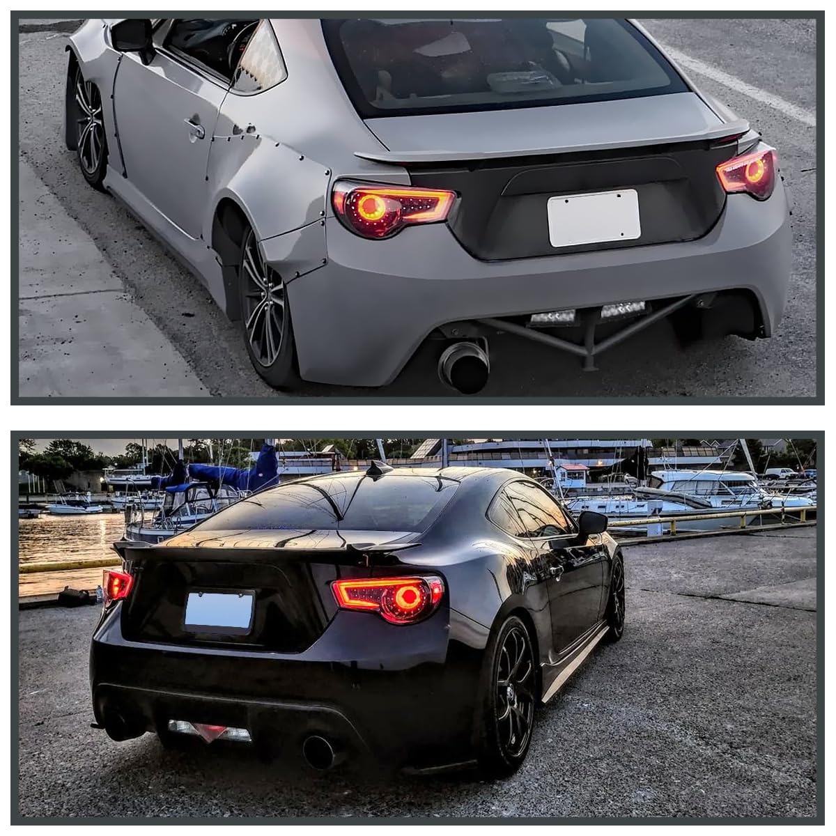 Spec-D Tuning Jet Black Housing Red Sequential LED Tail Lights - Compatible with 2013-2016 Scion FR-S & Subaru BRZ - Left & Right Pair Assembly - Upgrade Your Car's Style & Visibility for Night Driving