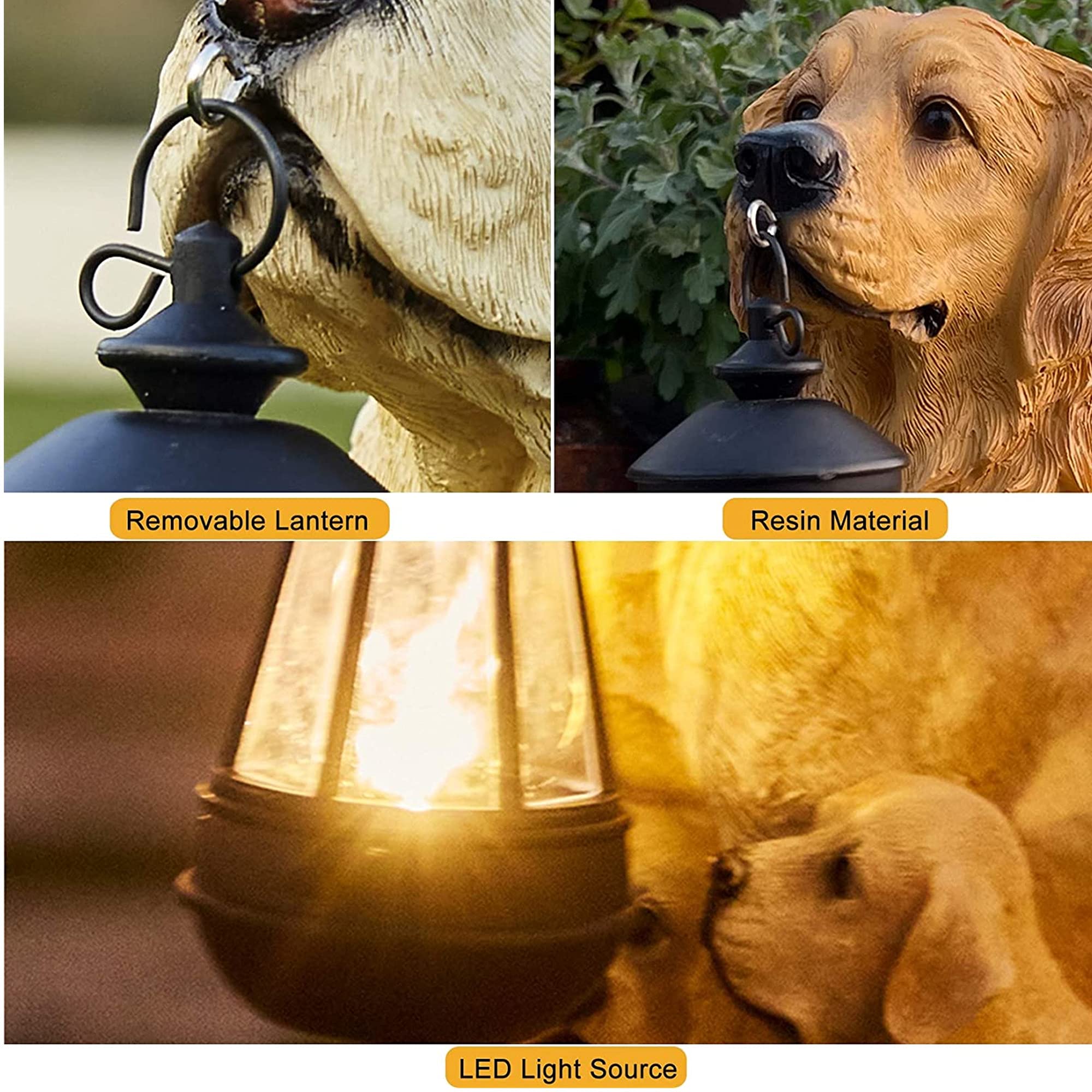 Solar Powered LED Rottweiler Dog Statue Light - Waterproof Outdoor Garden Decor for Yard, Backyard, Balcony, Patio & Pathway | Perfect for Nighttime Illumination & Pet Lover Gifts