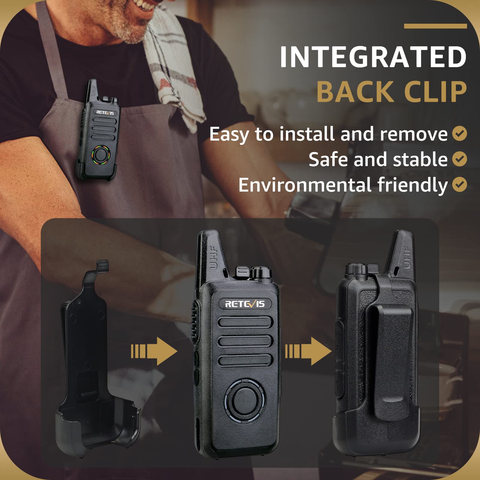 Retevis RT22S Rechargeable Long Range Walkie Talkies - 2 Way Radios with Earpiece & Mic Set, LCD Channel Display, Signal Prompt, Handsfree Portable Two-Way Radio (6 Pack) & 6-Port Multi Charger - Perfect for Construction Sites, Warehouse Operations, Outdoor Adventures and Event Coordination