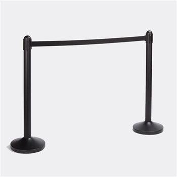 American Metalcraft Black Matte Crowd Control Stanchion with 84