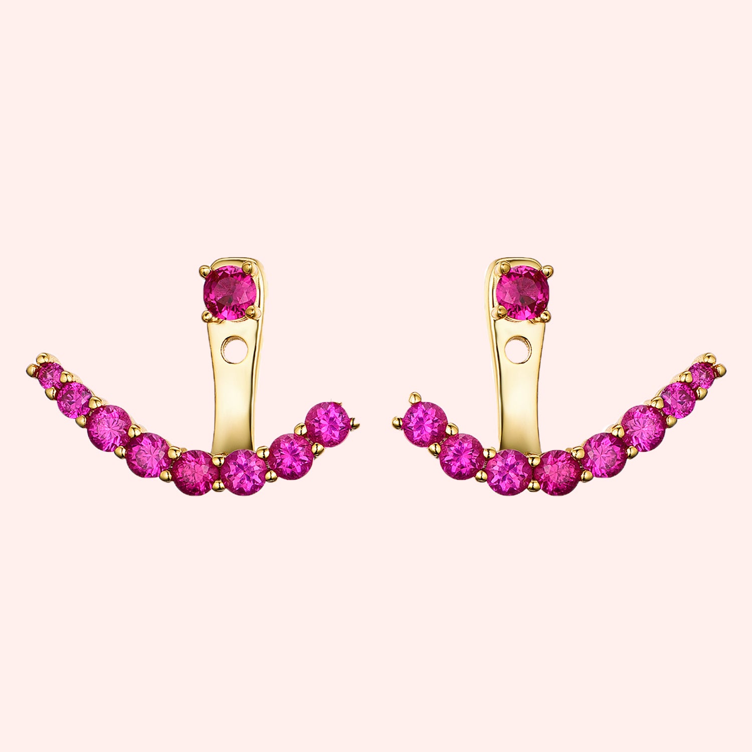 Crescent Ruby Jewelry - Elegant Ruby Pendant Necklace for Women | Perfect for Weddings, Anniversaries & Special Occasions