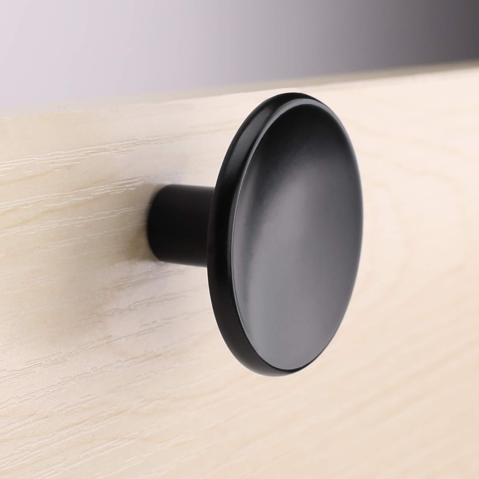 Goldenwarm 25 Pack Black Cabinet Knobs - Round Kitchen Drawer Pulls for Cabinets, Closet Doors & Furniture - Durable Zinc Alloy Hardware - Perfect for Home, Office & DIY Renovation Projects