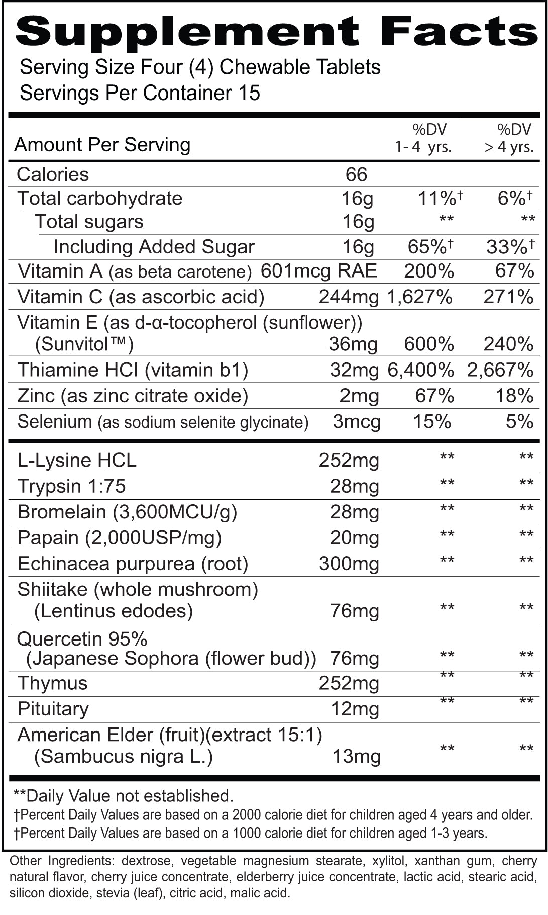 Kindermune™ Kids Immune Support Chewable Tablets (60 Count) - Lactose Free, High Potency Formula for Children's Immunity - Supports Normal Immune Response* - Perfect for School, Travel & Daily Wellness