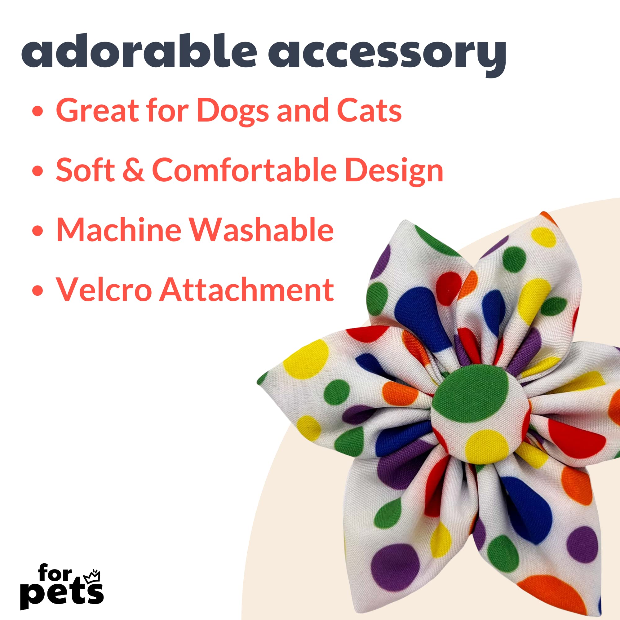 Huxley & Kent Pet Pinwheel Collar Accessory for Dogs & Cats - Cute & Comfortable Bow Collar Attachment - Perfect for Birthdays, Parties & Special Occasions