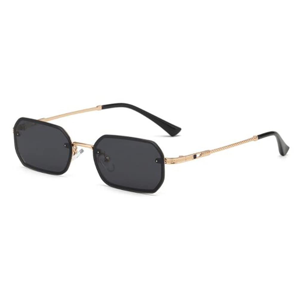 Vintage Metal Frameless Sunglasses - Retro Rectangle Candy Color UV Protection Glasses for Women & Men | Outdoor, Beach, Driving, Fashion Accessory