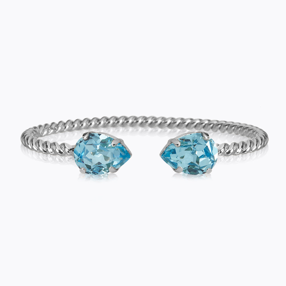 Mini Drop Bracelet with Genuine Aquamarine Gemstone - Dainty Elegant Jewelry for Women - Perfect for Everyday Wear, Gifts & Special Occasions
