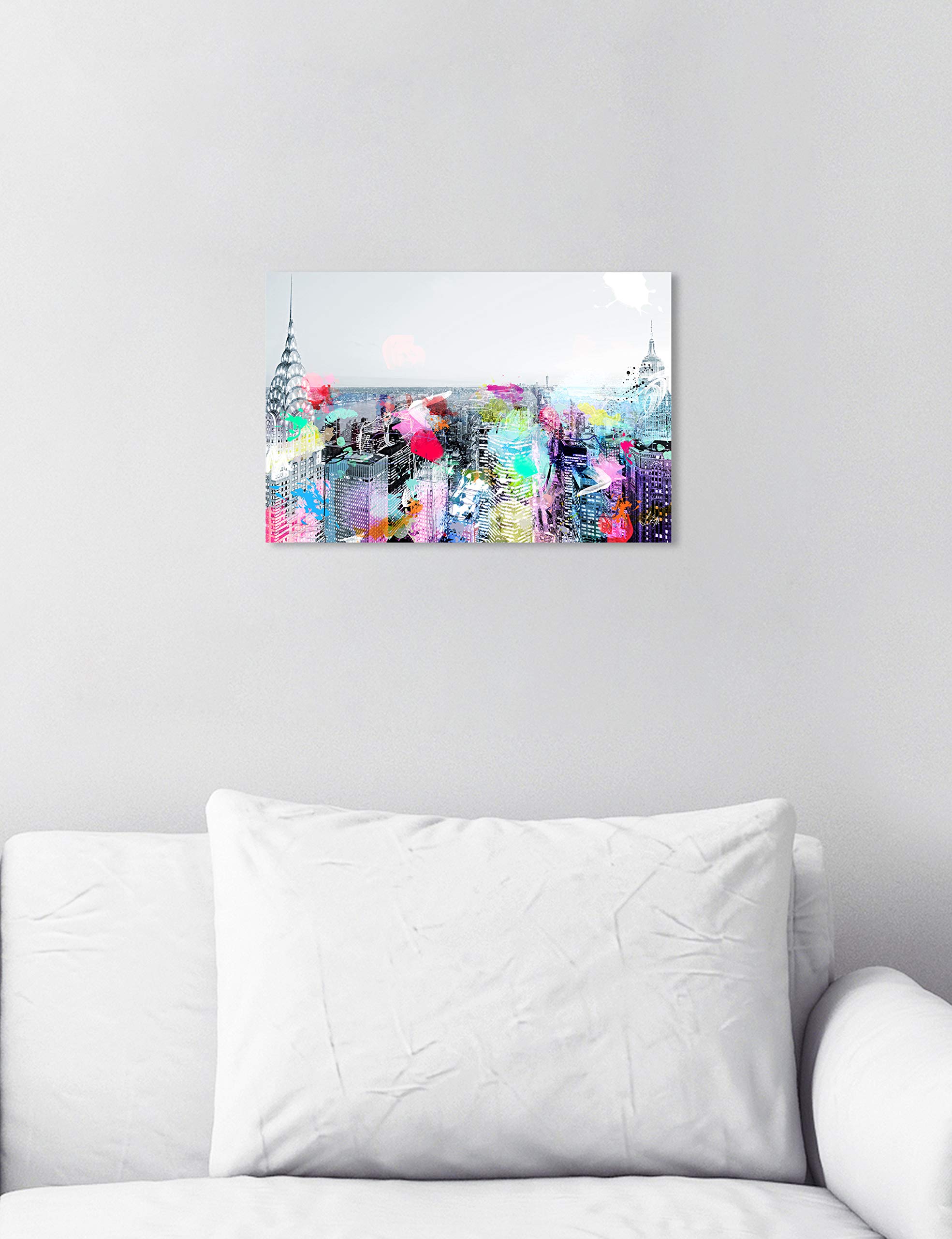 Under The City Lights - Modern Cities and Skylines Wall Art Canvas Prints for Living Room & Office Decor | Urban Landscape Painting for Home & Workspace