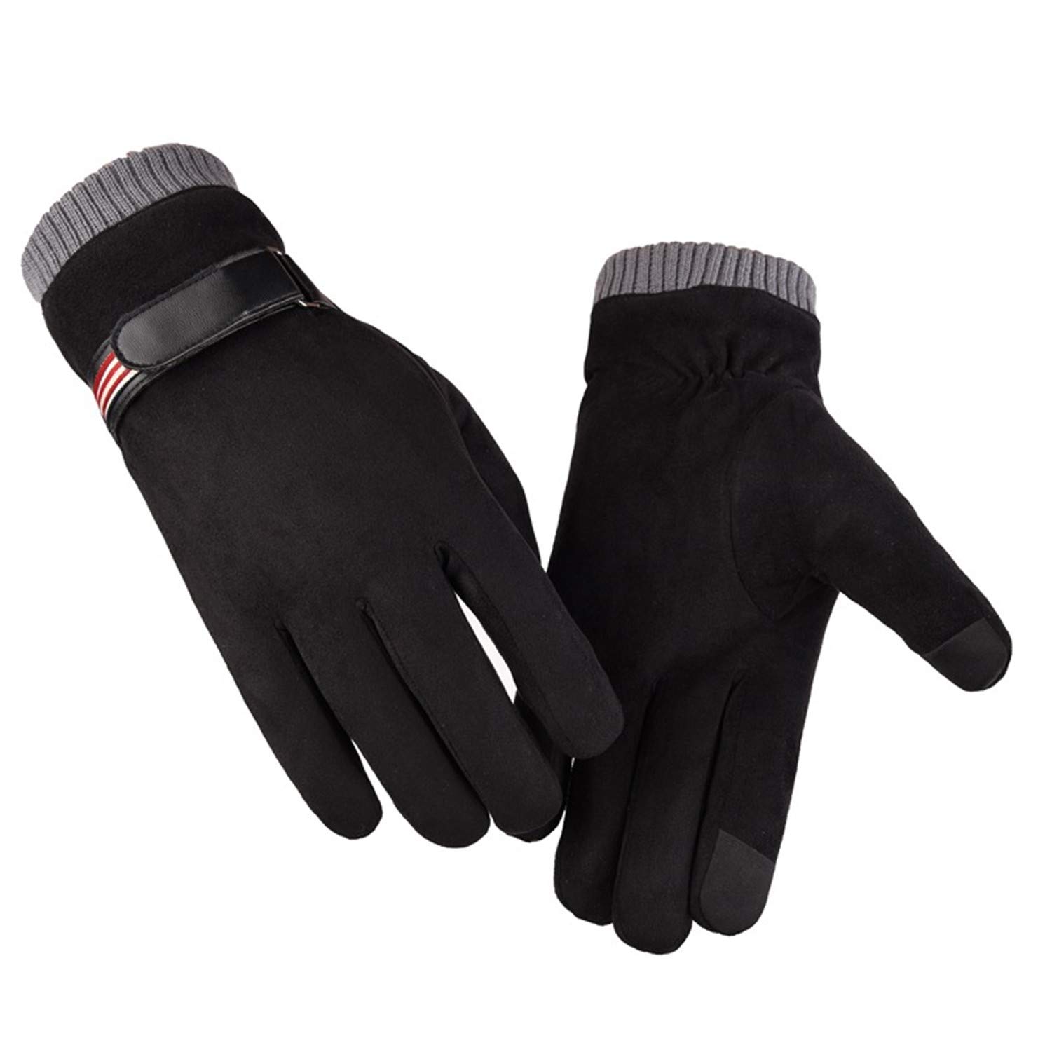Andongnywell Men's Suede Winter Gloves - Touchscreen Compatible, Warm & Thick Driving Gloves for Cold Weather - Perfect for Texting, Driving & Outdoor Activities