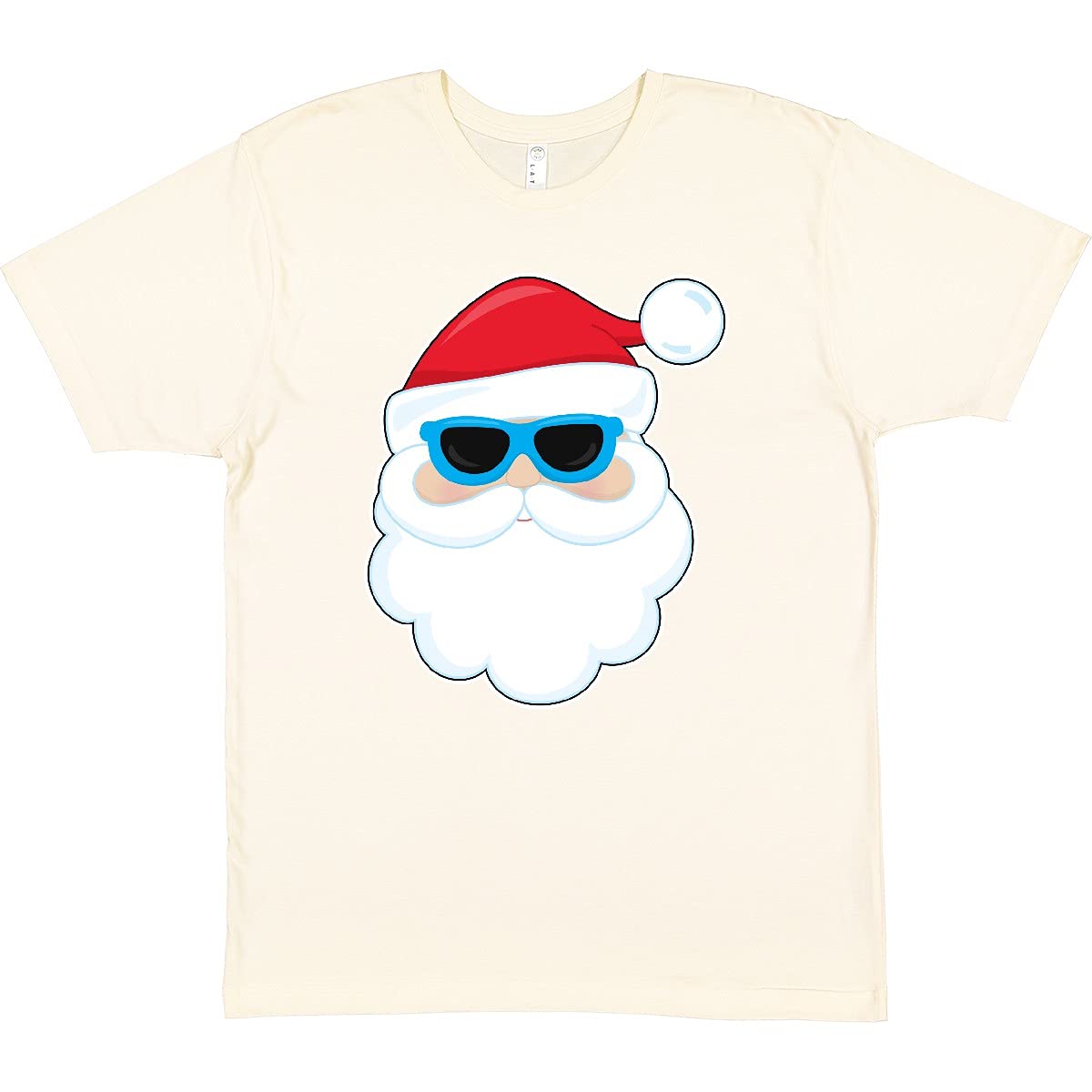 Funny Santa Head with Sunglasses Graphic T-Shirt - Christmas Holiday Novelty Tee for Men & Women - Perfect for Xmas Parties & Gifts