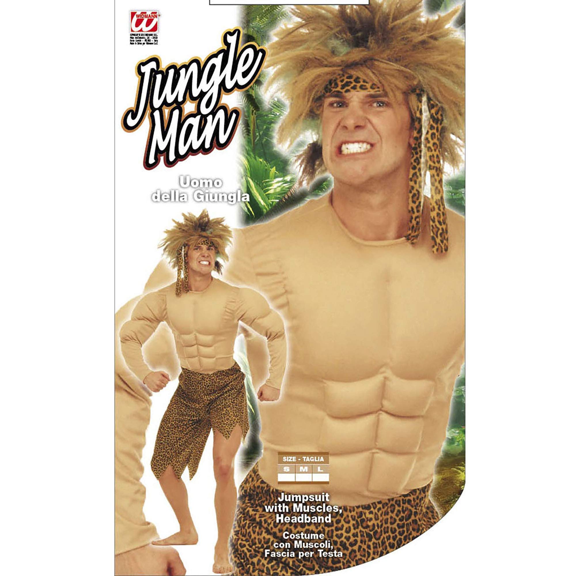 Milano Party Fashion - Jungle Man Costume | Stone Age Neanderthal Outfit for Halloween, Carnival & Cosplay | Premium Fancy Dress for Men