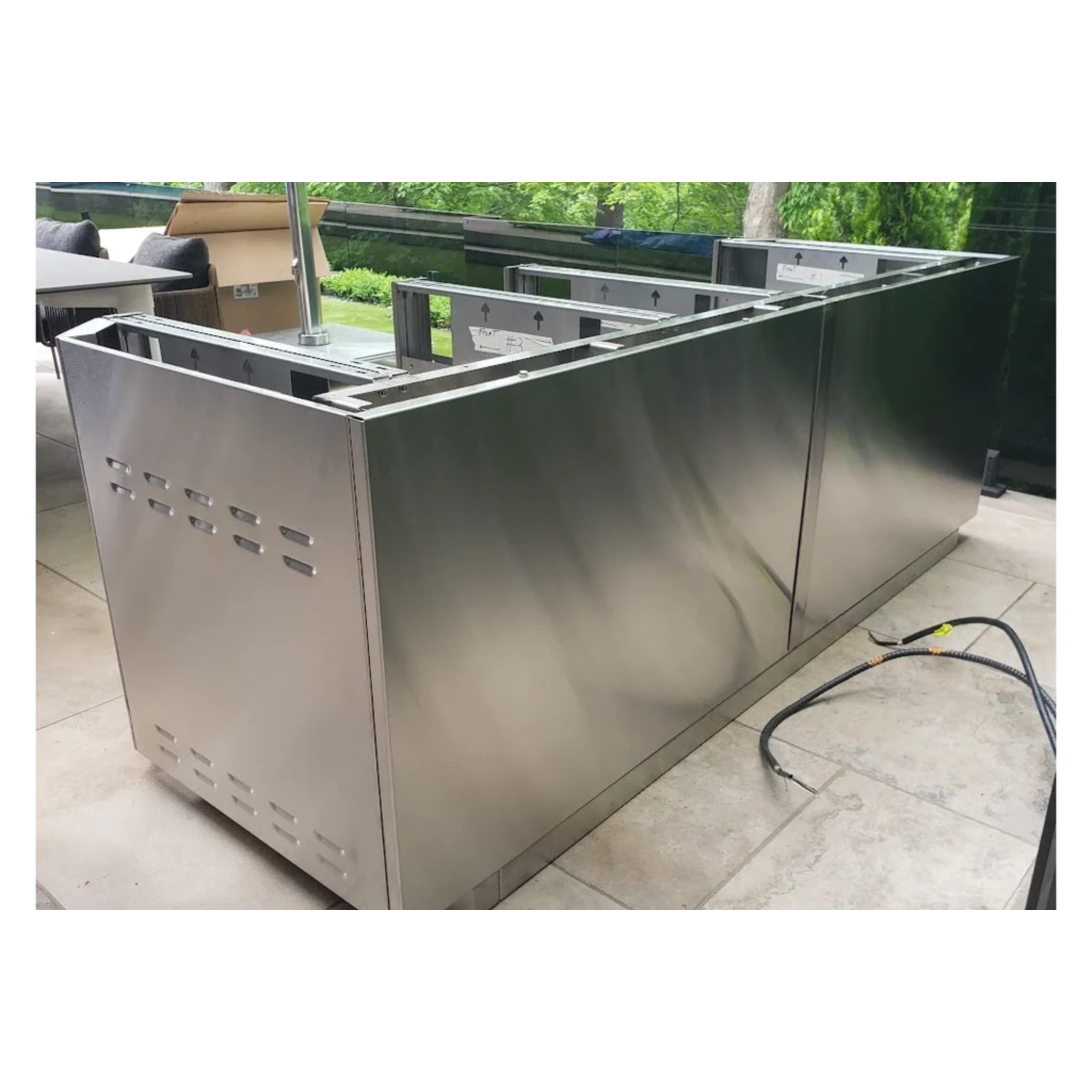 Hestan GES12 12 Ft. GE Series Kitchen Island with Side Burner Cutout - Premium Stainless Steel Commercial Island for Restaurants, Catering & Home Kitchens