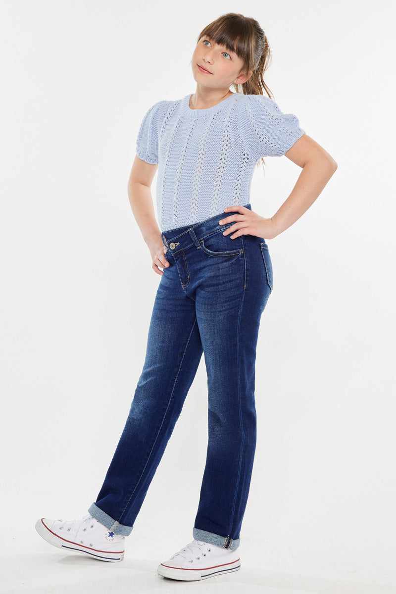 Milly Mid Rise Straight Jeans for Kids - Comfortable & Stylish Denim Pants for Boys and Girls - Perfect for School, Playdates, and Everyday Wear