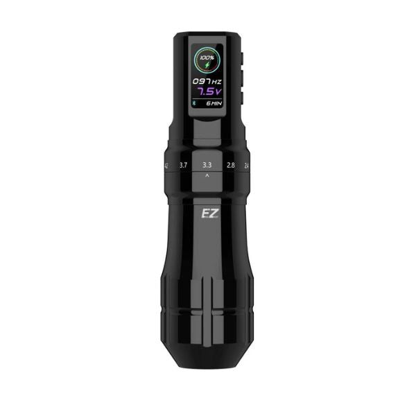 EZ P3 Pro Gloss Black Wireless Battery Pen Machine - Cordless Tattoo Kit for Professional Artists & Beginners - Perfect for Home Studio & Tattoo Shops