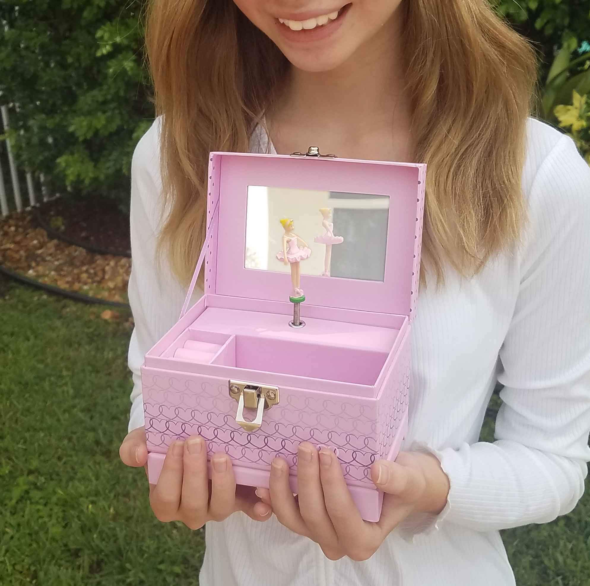 Elegant Pink Heart Ballerina Music Box - Perfect for Weddings, Anniversaries & Romantic Gifts