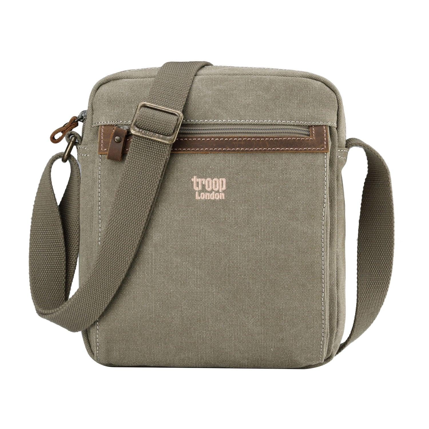 Troop London Classic Canvas Crossbody Bag for Men & Women - Stylish & Durable Shoulder Bag for Travel, Work & Everyday Use
