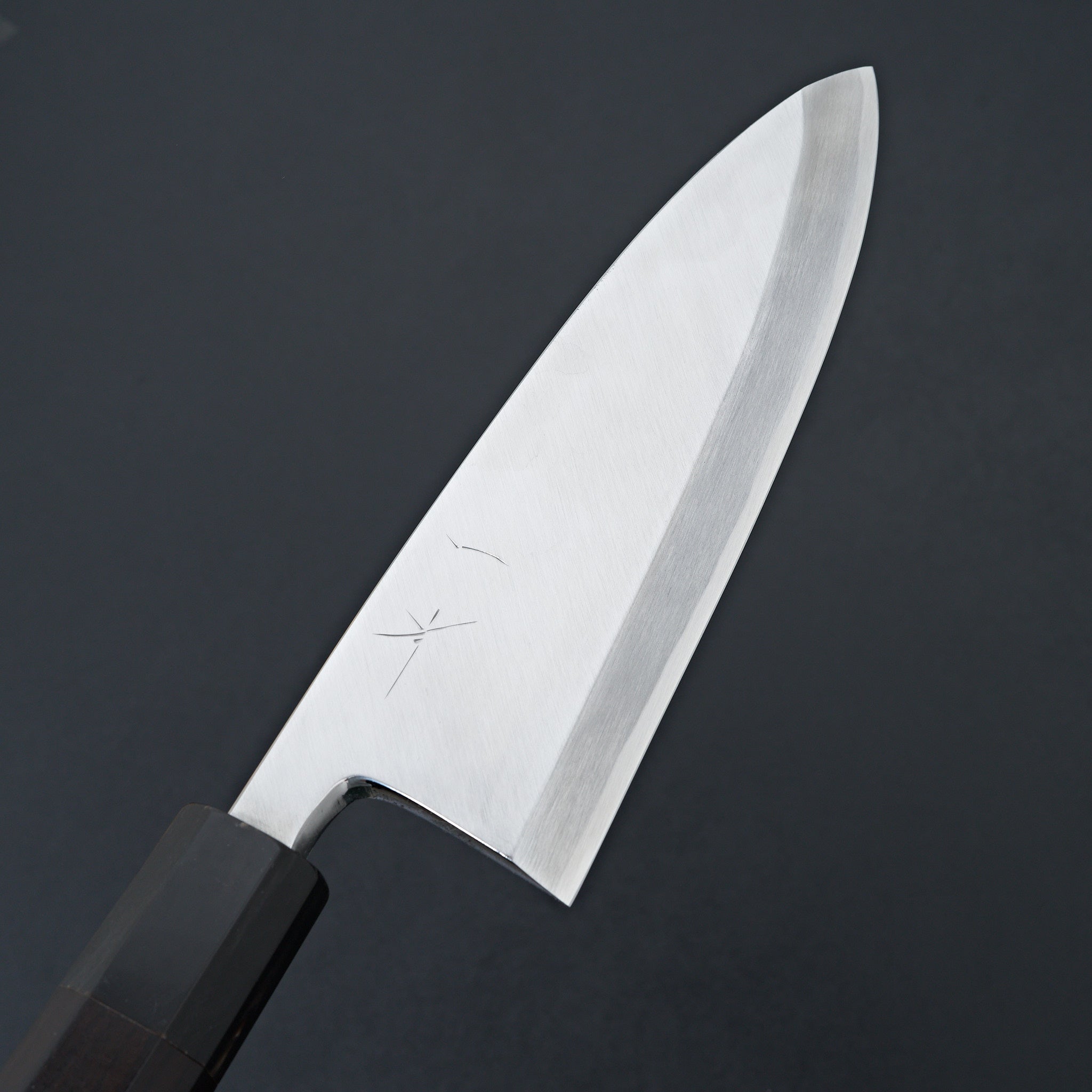Hitohira Kikuchiyo Manzo Blue #2 Deba 180mm Japanese Chef Knife with Ebony Handle & Saya - Perfect for Sushi, Fish Filleting & Traditional Japanese Cooking