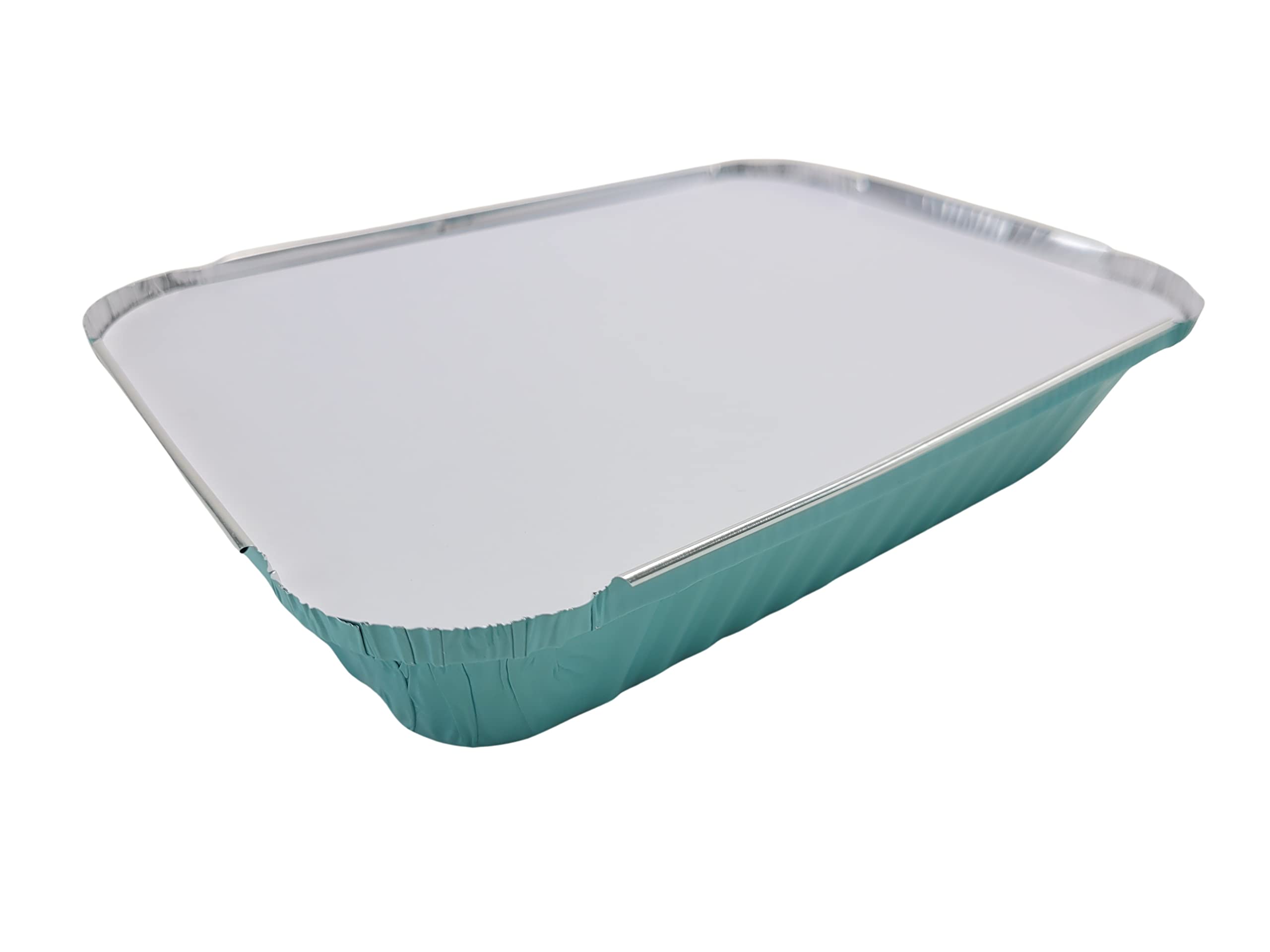 KitchenDance 1000-Pack Blue Aluminum Foil Baking Pans with Board Lids - 1.5lb Shallow Takeout Food Containers for Cooking, Freezing & Meal Prep - Perfect for Restaurants, Catering & Home Baking (6417L)