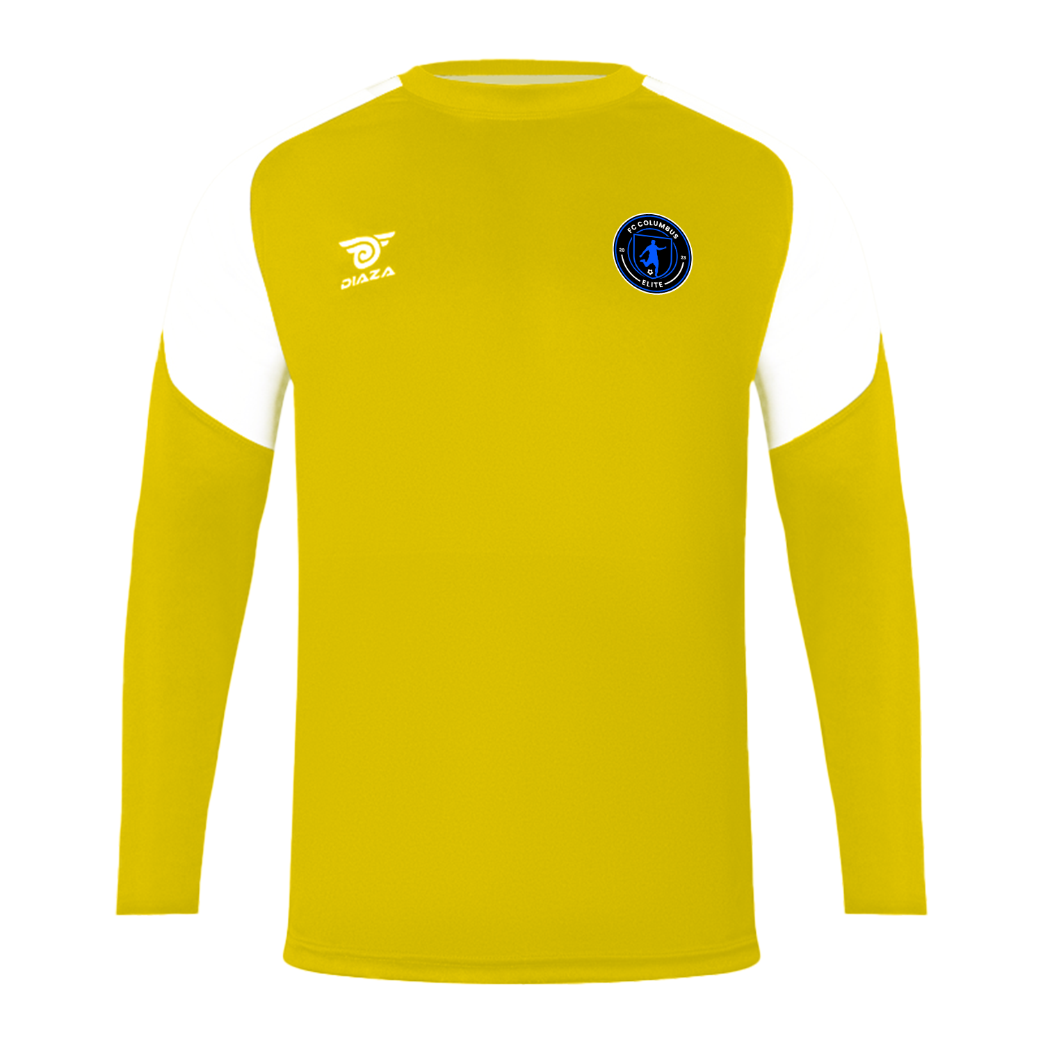 FC Columbus Long Sleeve Training Shirt - Yellow Performance Workout Top for Men | Gym, Running & Outdoor Sports Apparel