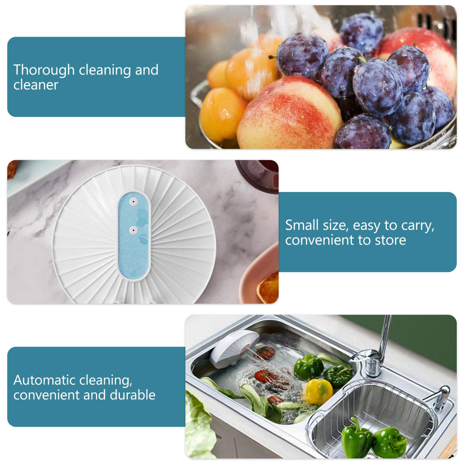 Portable USB Ultrasonic Dishwasher - Mini Dish Cleaner for Fruits, Vegetables & Small Kitchenware | Compact & Eco-Friendly for Camping, Dorms & Small Apartments