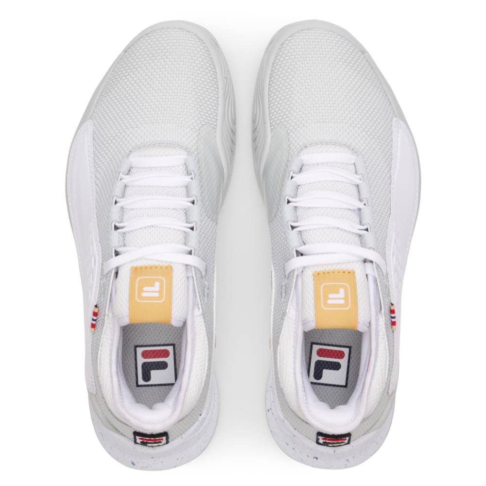 Fila Mondo Forza Women's Tennis Shoes - White & Gray Athletic Sneakers for Women | Perfect for Court Play, Casual Wear & Gym Workouts