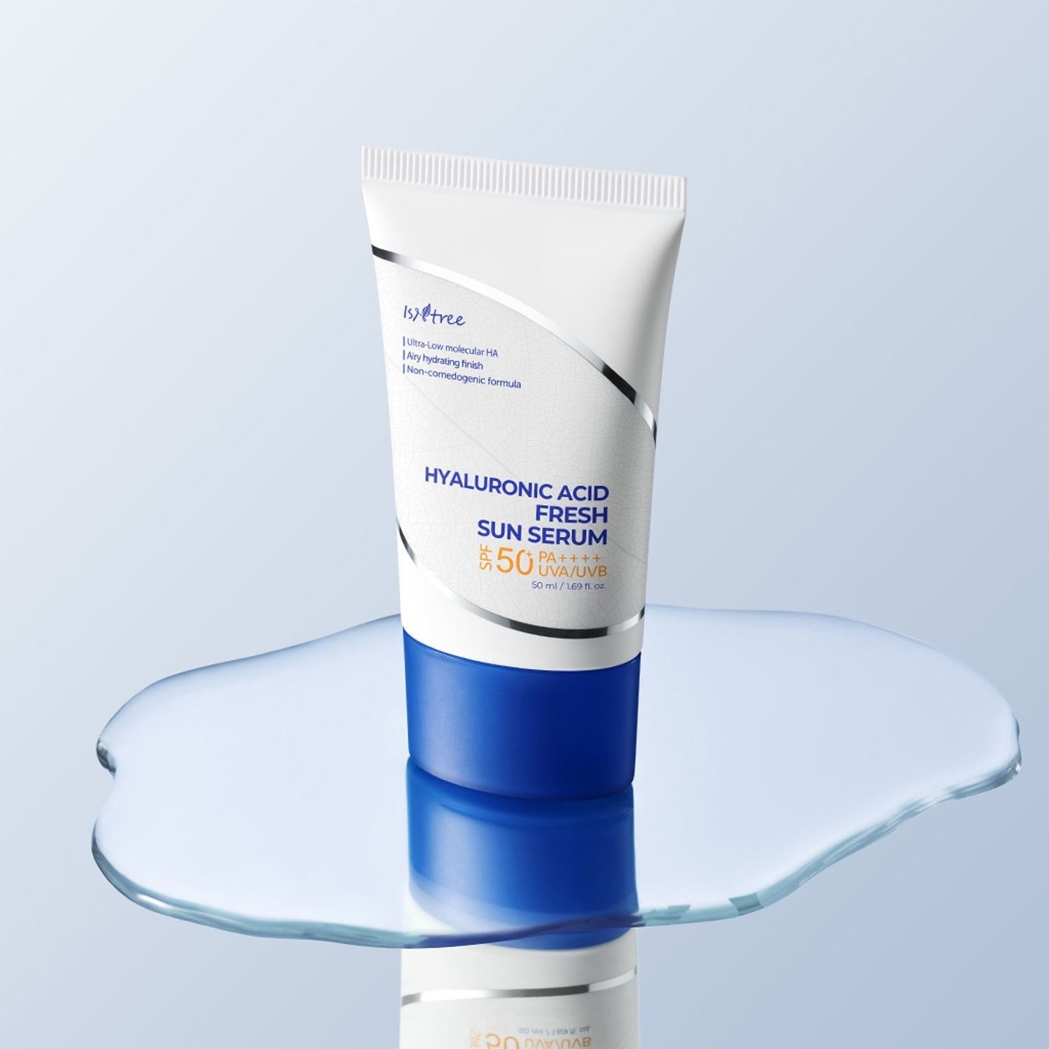 ISNTREE Hyaluronic Acid Fresh Sun Serum SPF50+ PA++++ 50ml - Hydrating Sunscreen for Face, Lightweight & Non-Greasy, Perfect for Daily UV Protection & Skincare Routine