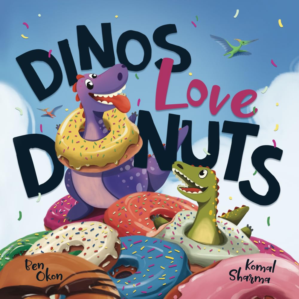 Dinos Love Donuts - Fun Dinosaur Themed Donut Party Supplies for Kids Birthday | Perfect for Dinosaur Birthday Cakes, Classroom Treats & Jurassic Themed Parties