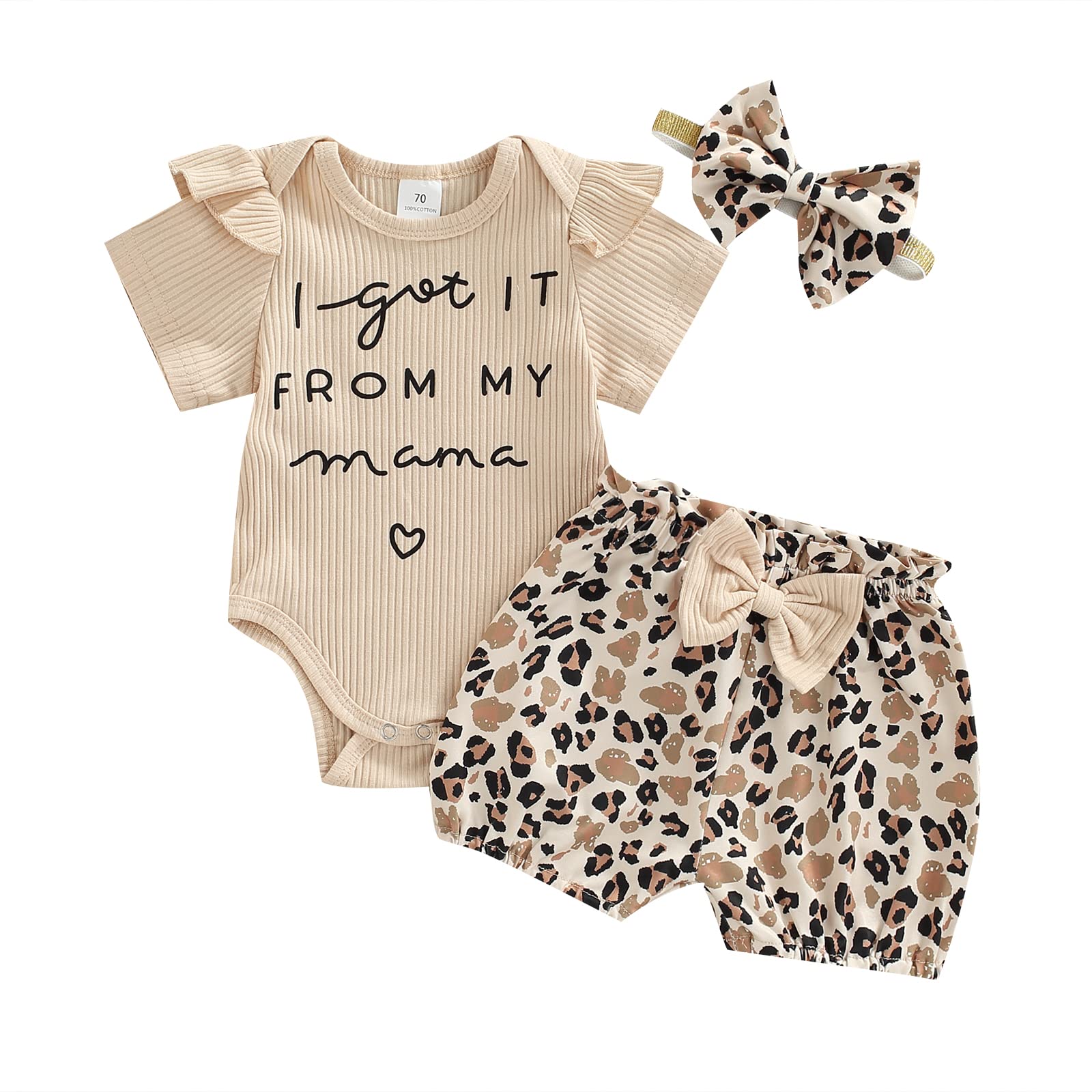Adorable Baby Girl Summer Outfits - Ruffled Sleeve Romper & Ribbed Bodysuit with Shorts Set | Cute Toddler Clothes for Playdates, Beach Trips & Family Photos