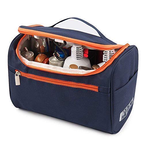 DREHOTRY Waterproof Hanging Toiletry Bag for Travel - Cosmetic Organizer, Makeup Case, Shaving Kit & Gym Shower Bag for Men & Women (Blue) | Perfect for Camping, Business Trips & Vacation Essentials