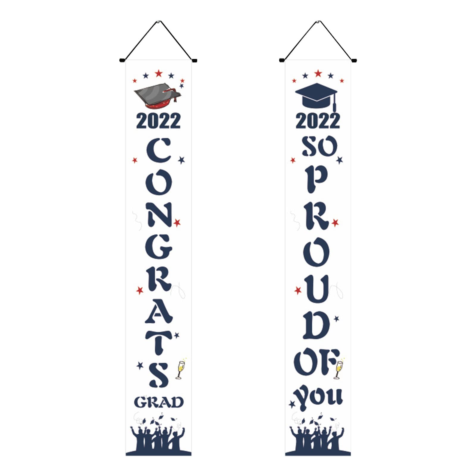 2022 Graduation Banner & Decorations - Cafuvv Graduation Couplets, Party Curtains for Ceremony - Perfect for Graduation Parties, School Events & Home Decor