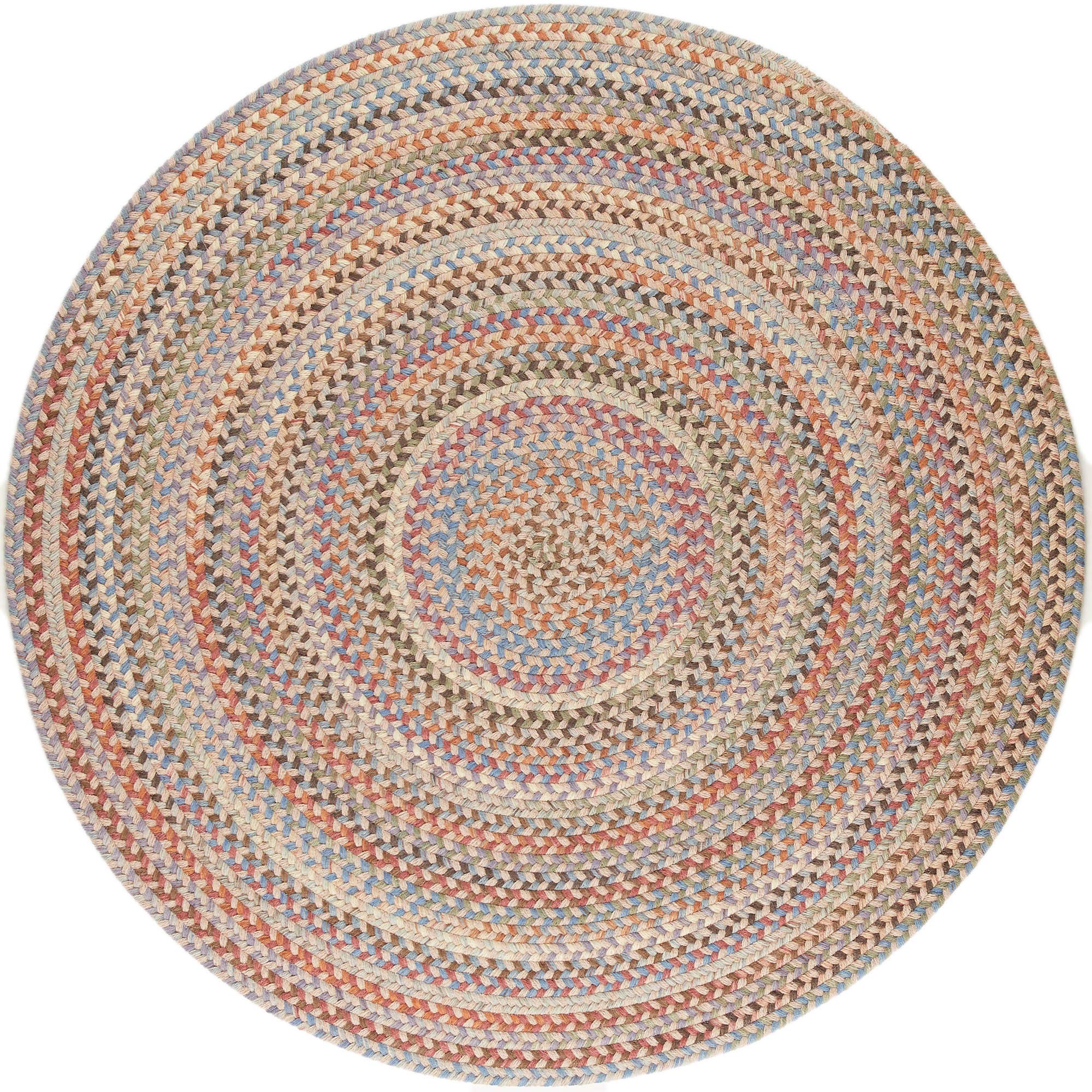 Super Soft Wool Braided Area Rug - Cherry Hill Casual Round Carpet in Butterfield Multi, 4' Diameter | Perfect for Living Room, Bedroom & Cozy Home Decor