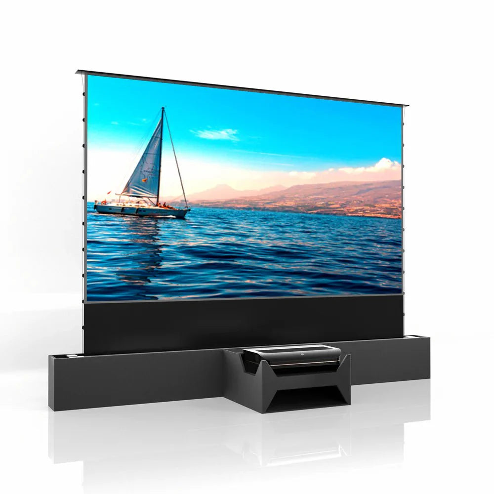 AWOL Vision LTV 3000 Pro 4K Laser Projector with 100-120 Inch ALR Floor Rising Screen Bundle - Perfect for Home Theater, Outdoor Movie Nights, and Gaming Setups