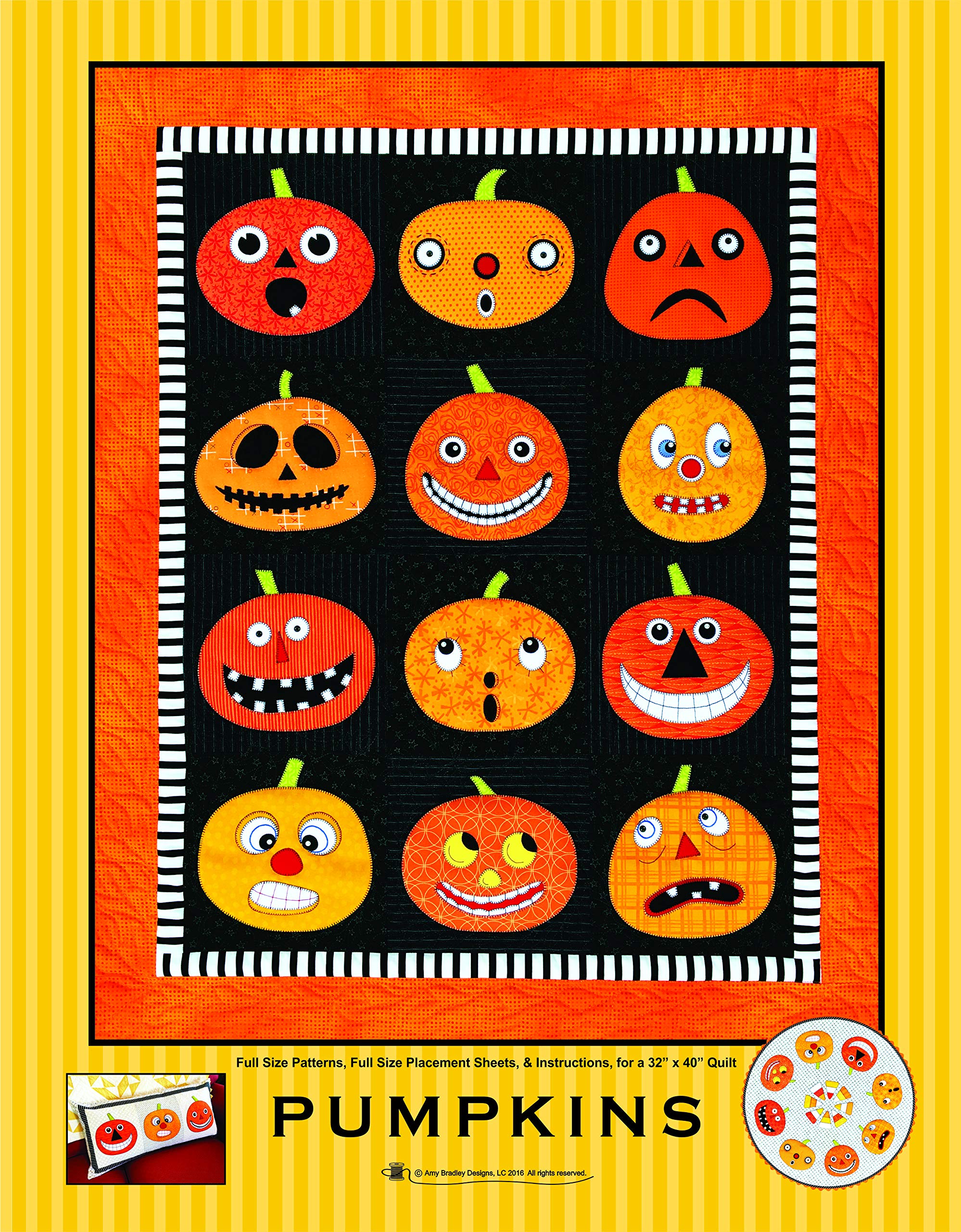 Pumpkins Quilt Pattern PDF - Fall Harvest Quilting Design for Autumn Decor, Halloween & Thanksgiving Home Decorations | Perfect for Quilts, Pillows & Wall Hangings