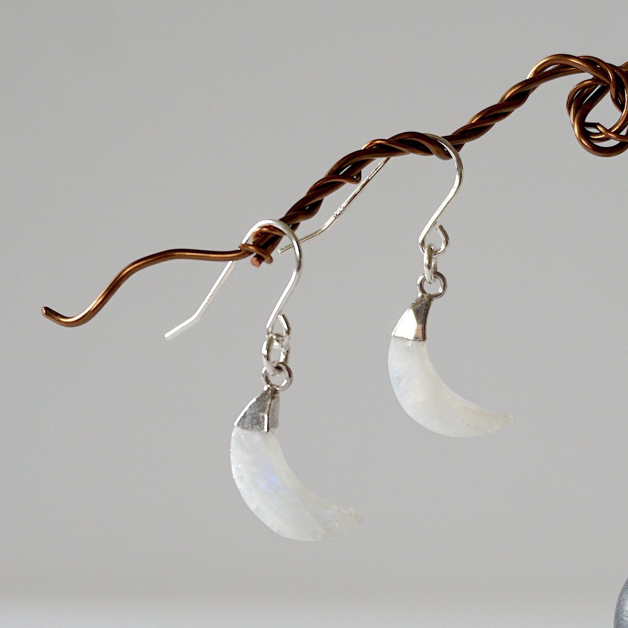 Rainbow Moonstone Drop Earrings - Sterling Silver Dangle Earrings for Women - Elegant Boho Jewelry for Parties, Weddings & Everyday Wear