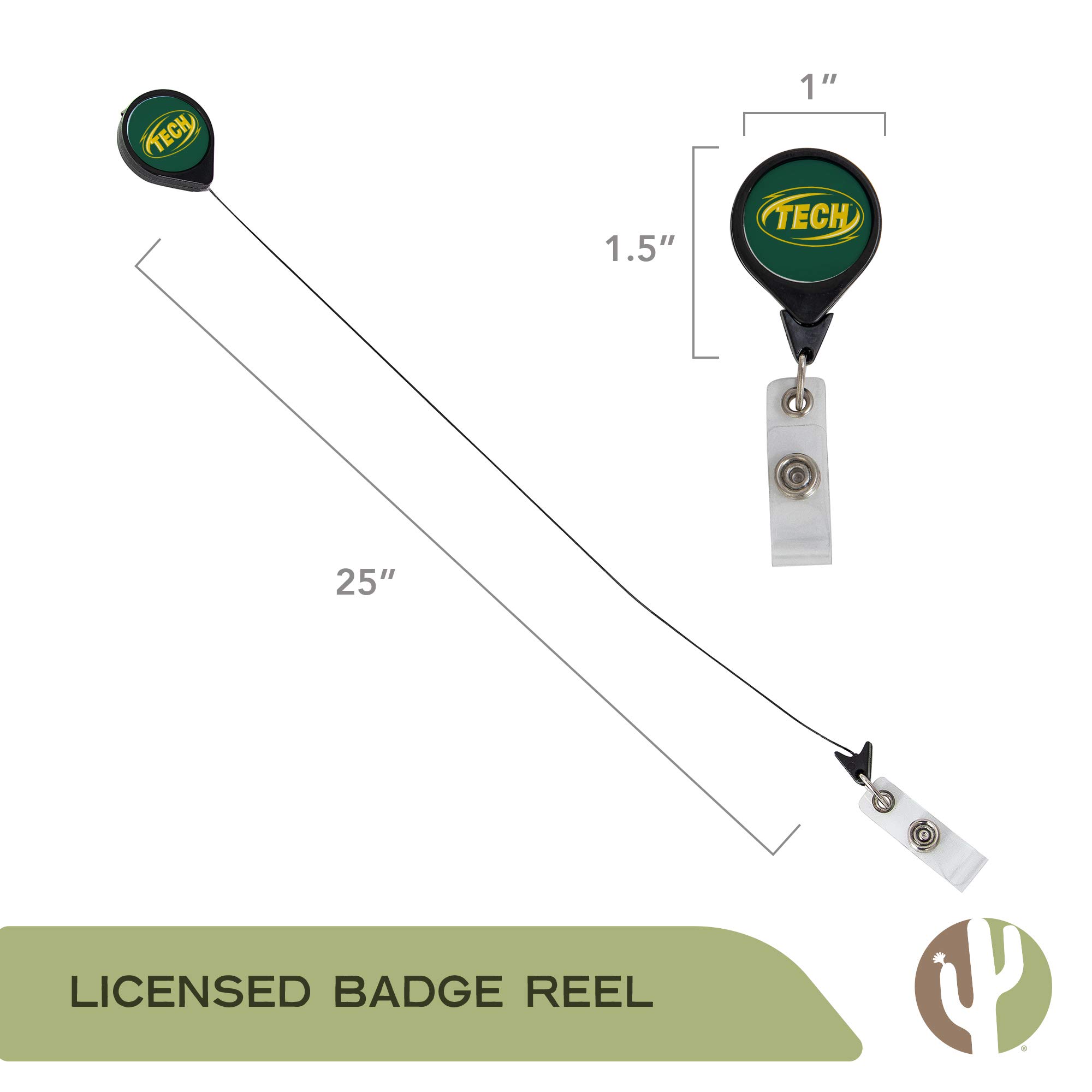 Desert Cactus Arkansas Tech University Retractable ID Badge Holder - ATU ID Reel with Secure Ticket Clip for Lanyard - Perfect for Work, School & Office Access - Ideal for Campus Security, Employee Identification & Event Badges