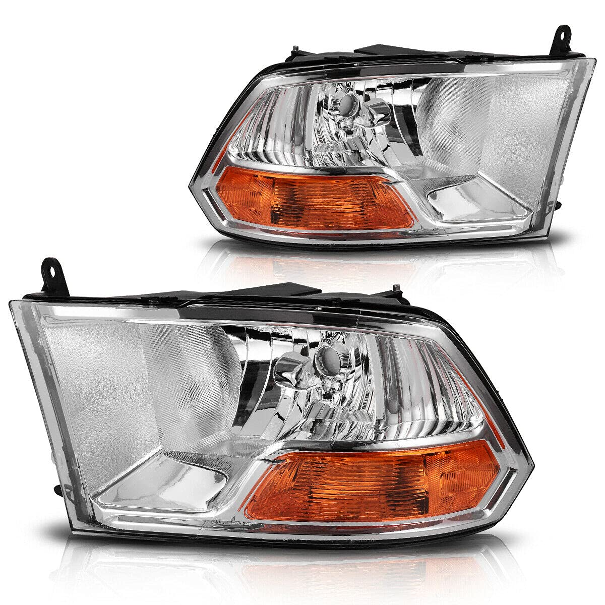 Compatible Ram 1500/2500/3500 Headlights 2009-2012 - Crystal Clear Headlamps for Night Driving