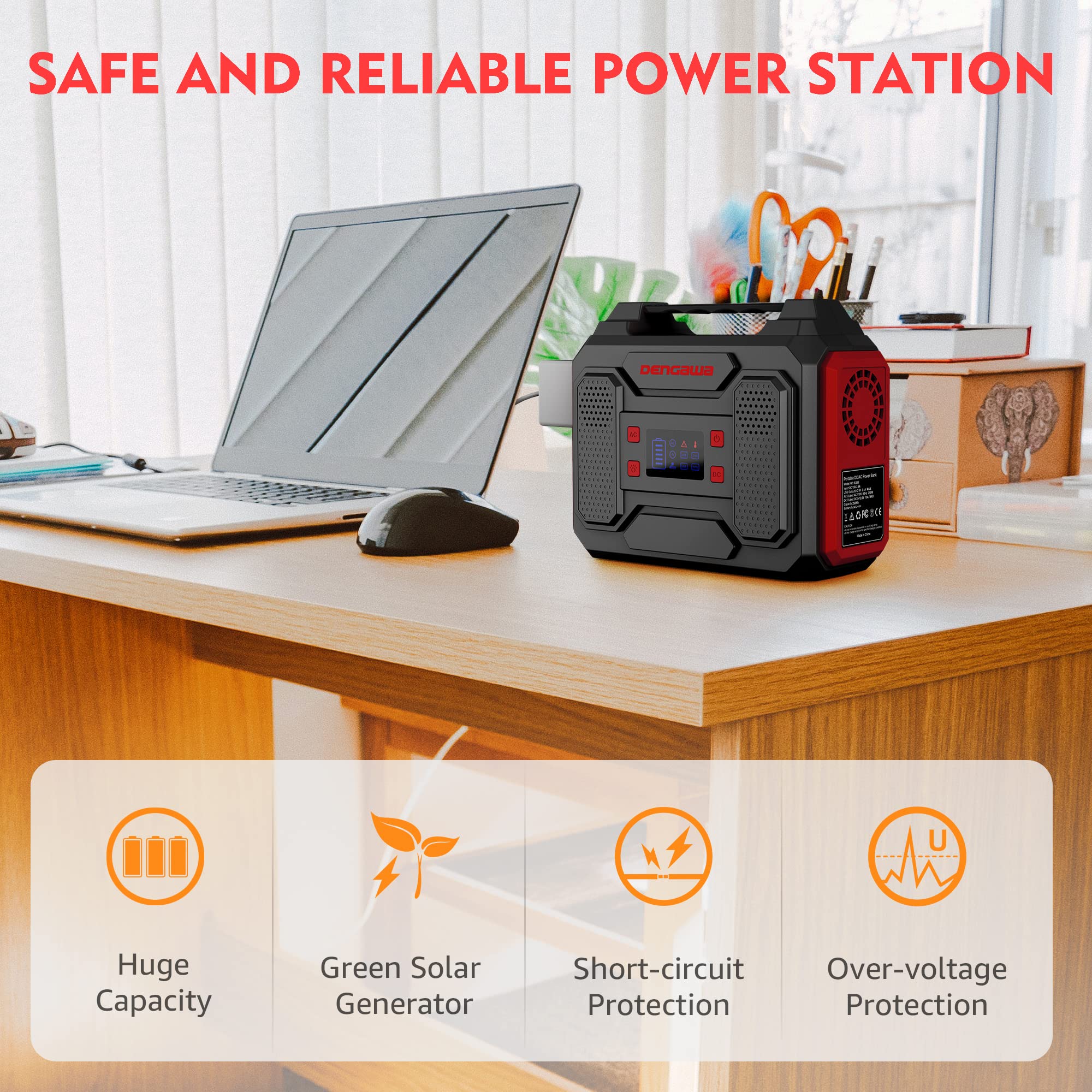 250Wh Portable Power Station with AC Outlet - Solar Generator & 250W Power Bank, 110V Compact Backup Battery for Camping, Emergency, Hunting, Outdoor Adventures & Home Use - Charge Phones, Laptops, Lights, Mini Fridges - Ideal for Blackouts, RV Trips, Off-Grid Living, Road Trips & Emergency Power Supply